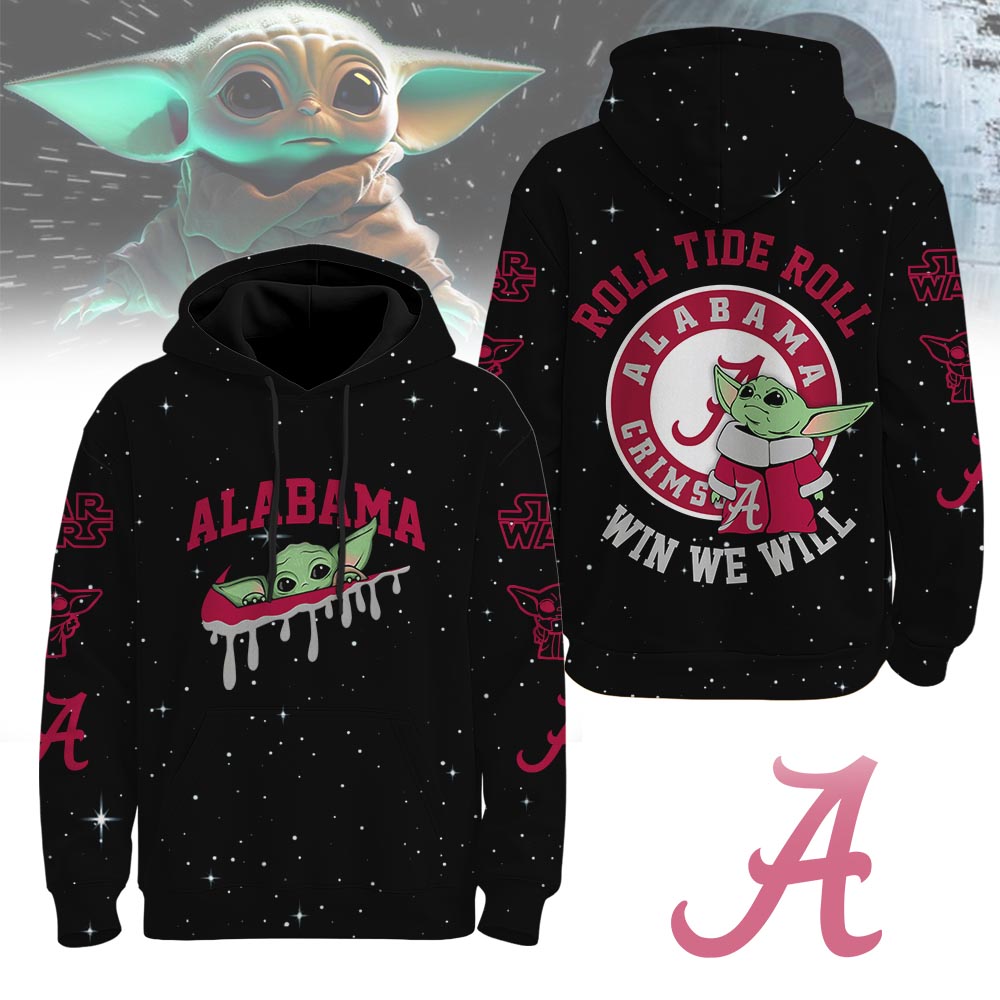 Alabama Crimson Tide | Premium NCAA Baby Yoda Hoodie