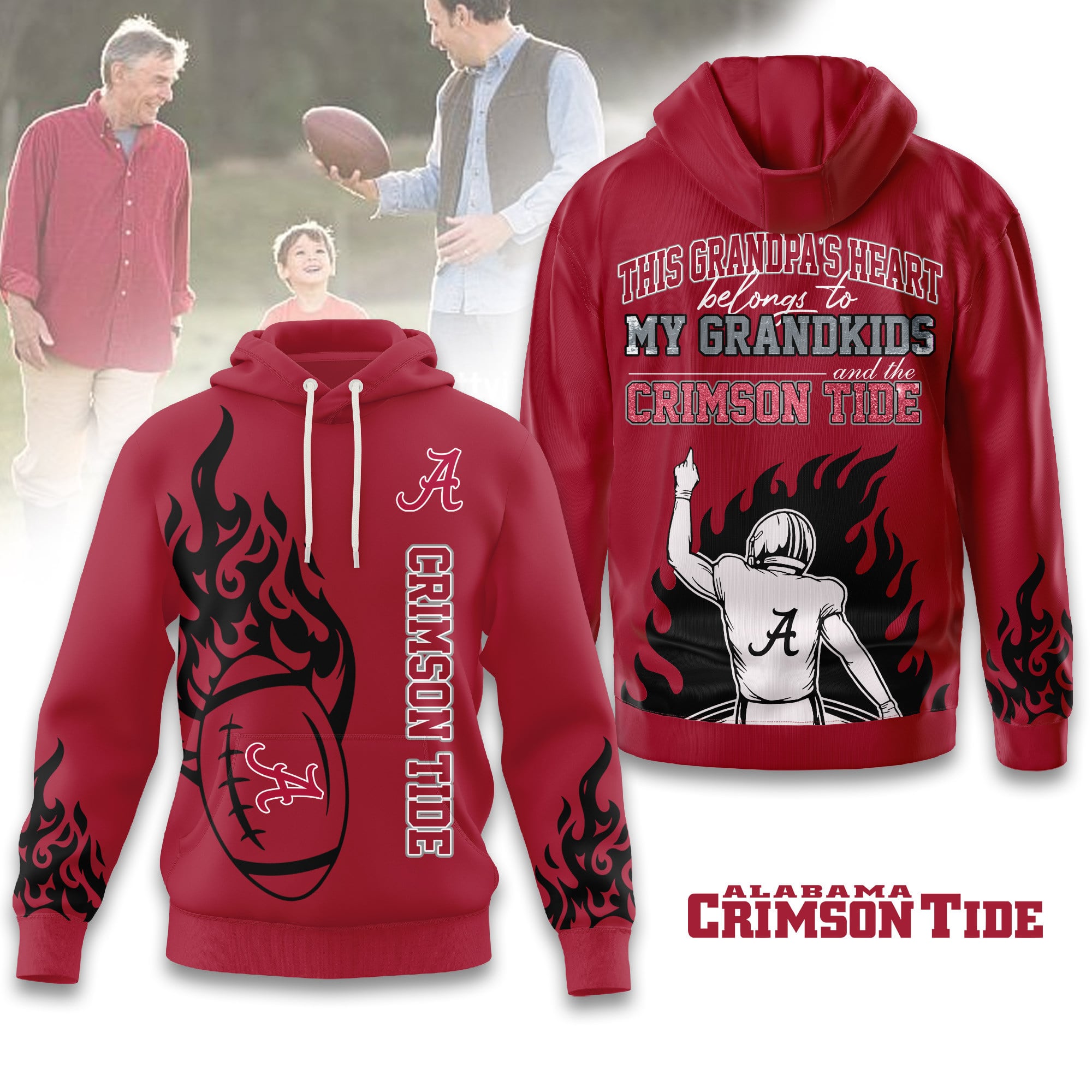 Alabama Crimson Tide | Premium NCAA Football Grandpa Hoodie