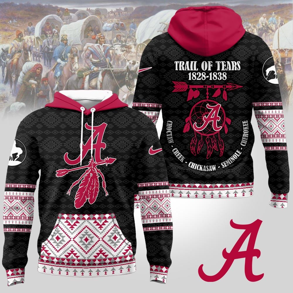 Alabama Crimson Tide | Premium NCAA Trail of Tears Awareness 3D Hoodie