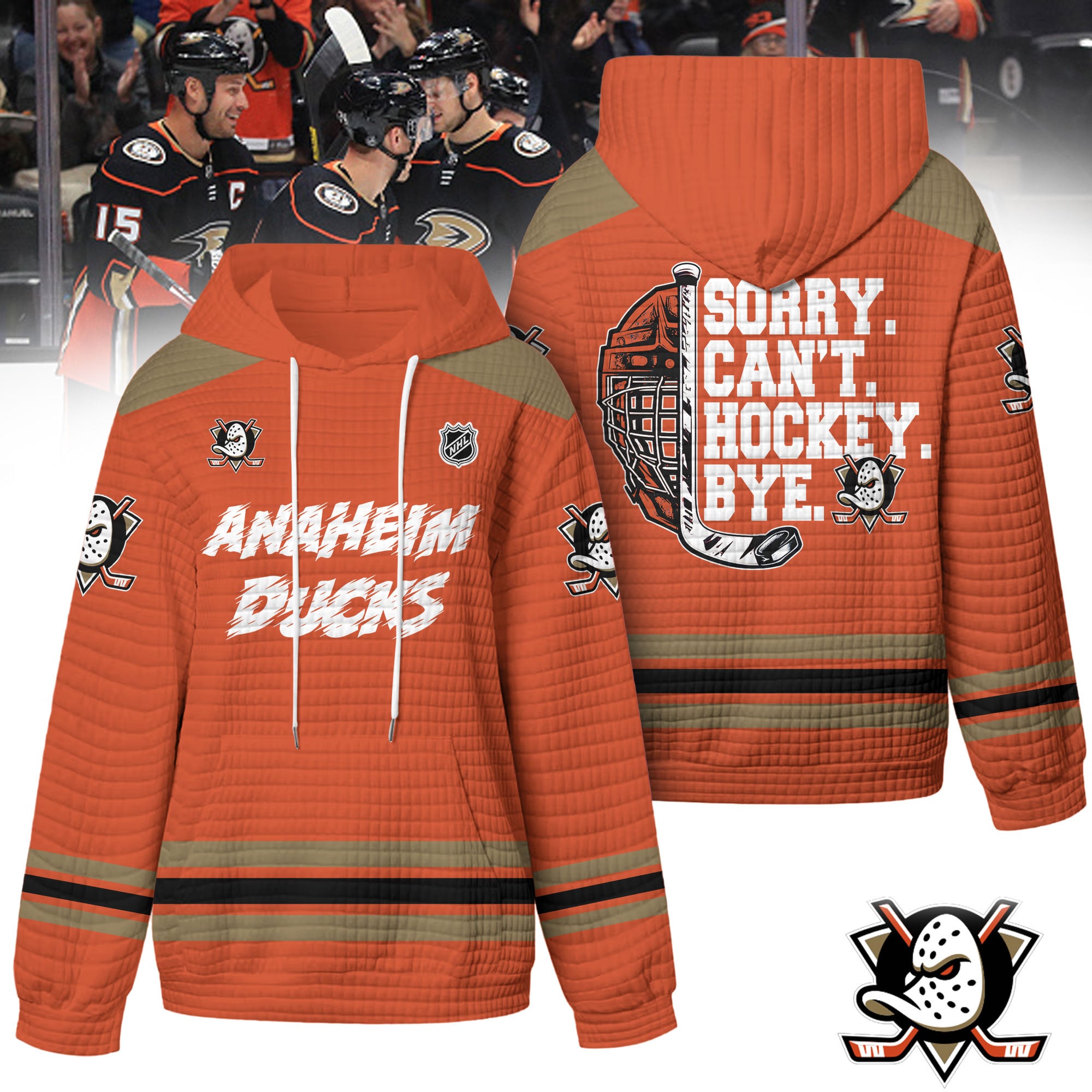 Anaheim Ducks | Premium NHL Sorry Busy Hockey Waffle Hoodie