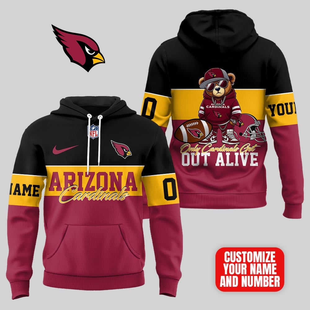 Arizona Cardinals | Premium NFL Customizable Teddy Bear Hoodie