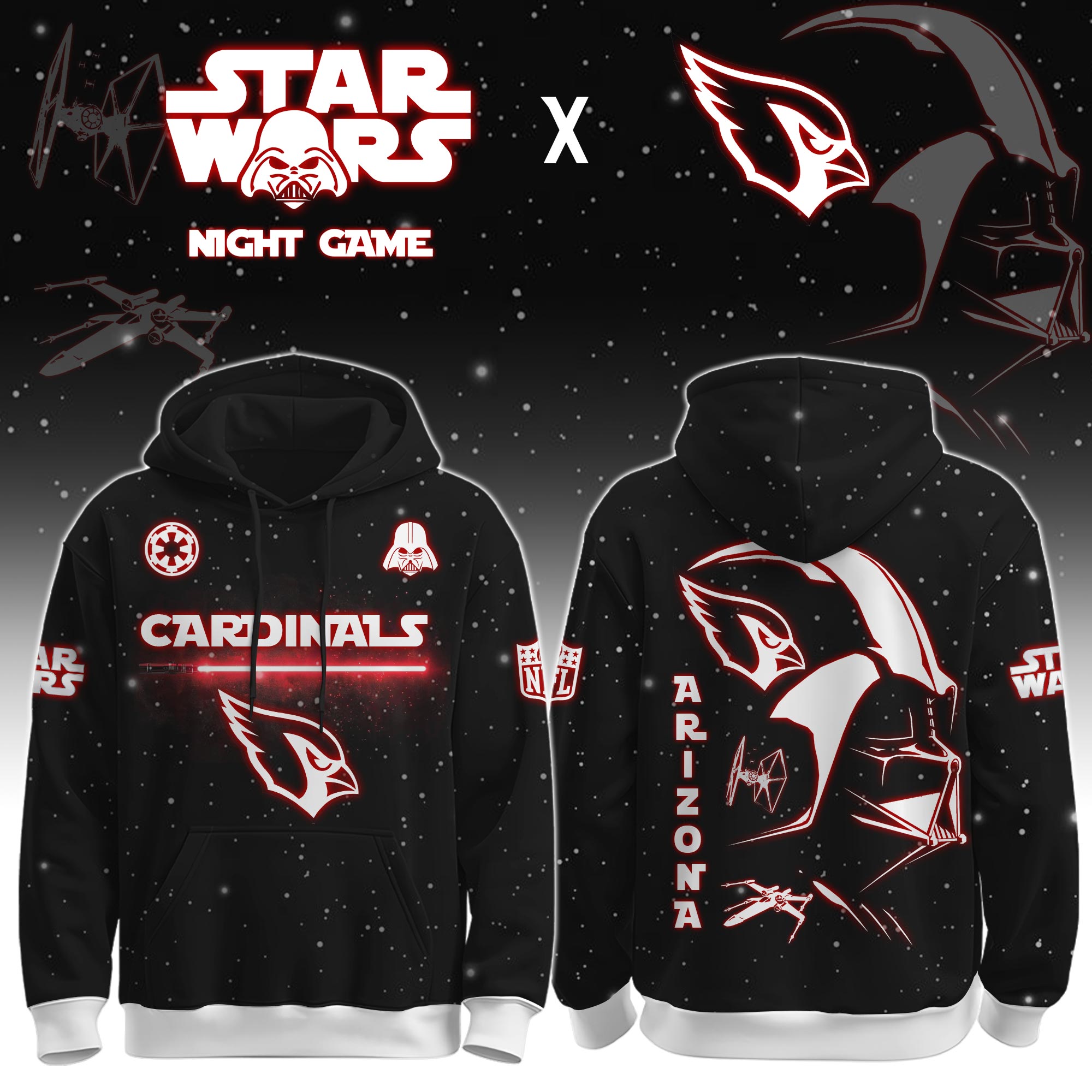 Arizona Cardinals | Premium NFL x Star War Night Game Limited Editions Hoodie