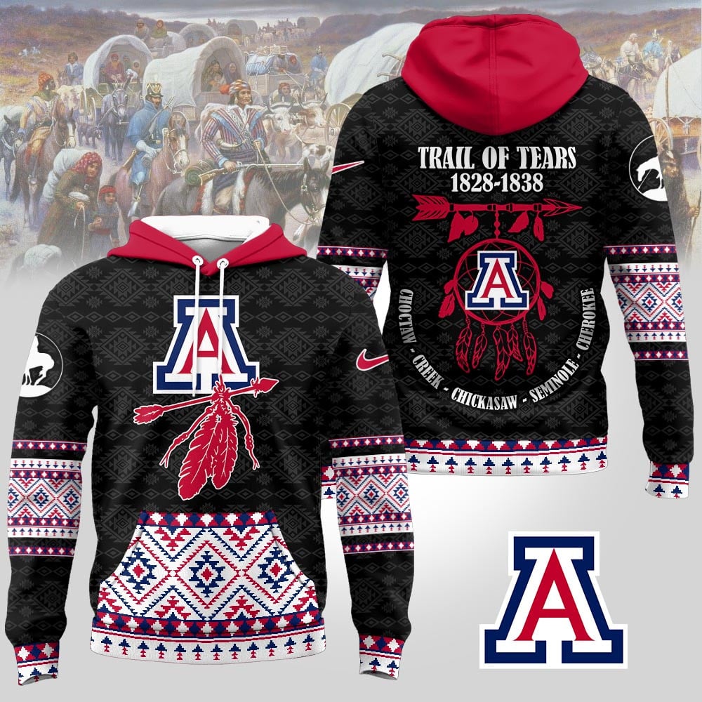 Arizona Wildcats | Premium NCAA Trail of Tears Awareness 3D Hoodie