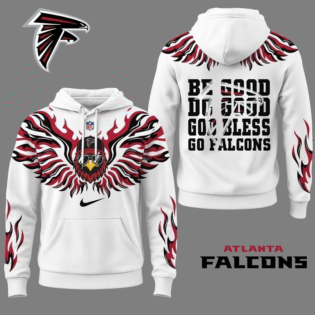 Atlanta Falcons | Premium NFL Fire Wings 3D Hoodie