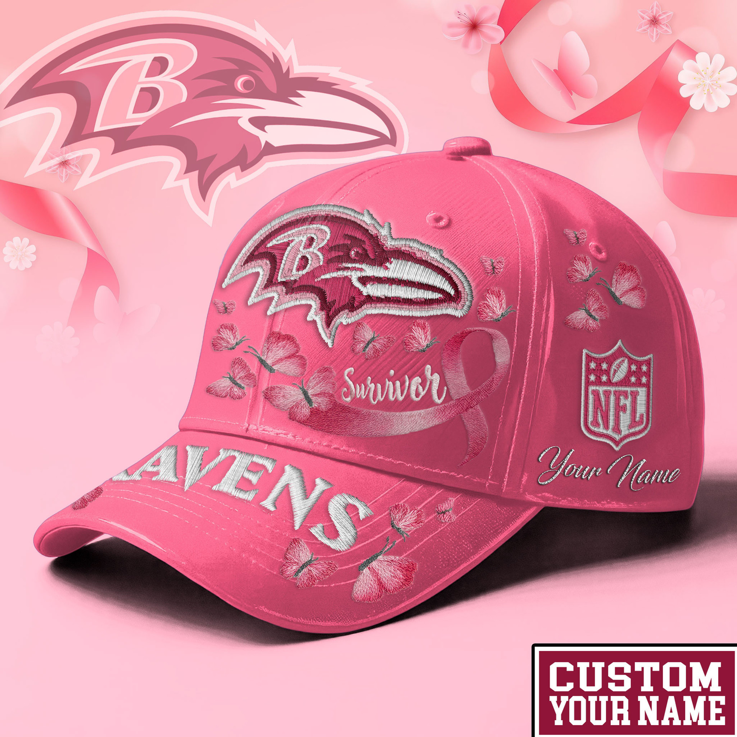 BAL x NFL Premium Classic Cap Breast Cancer Survivor