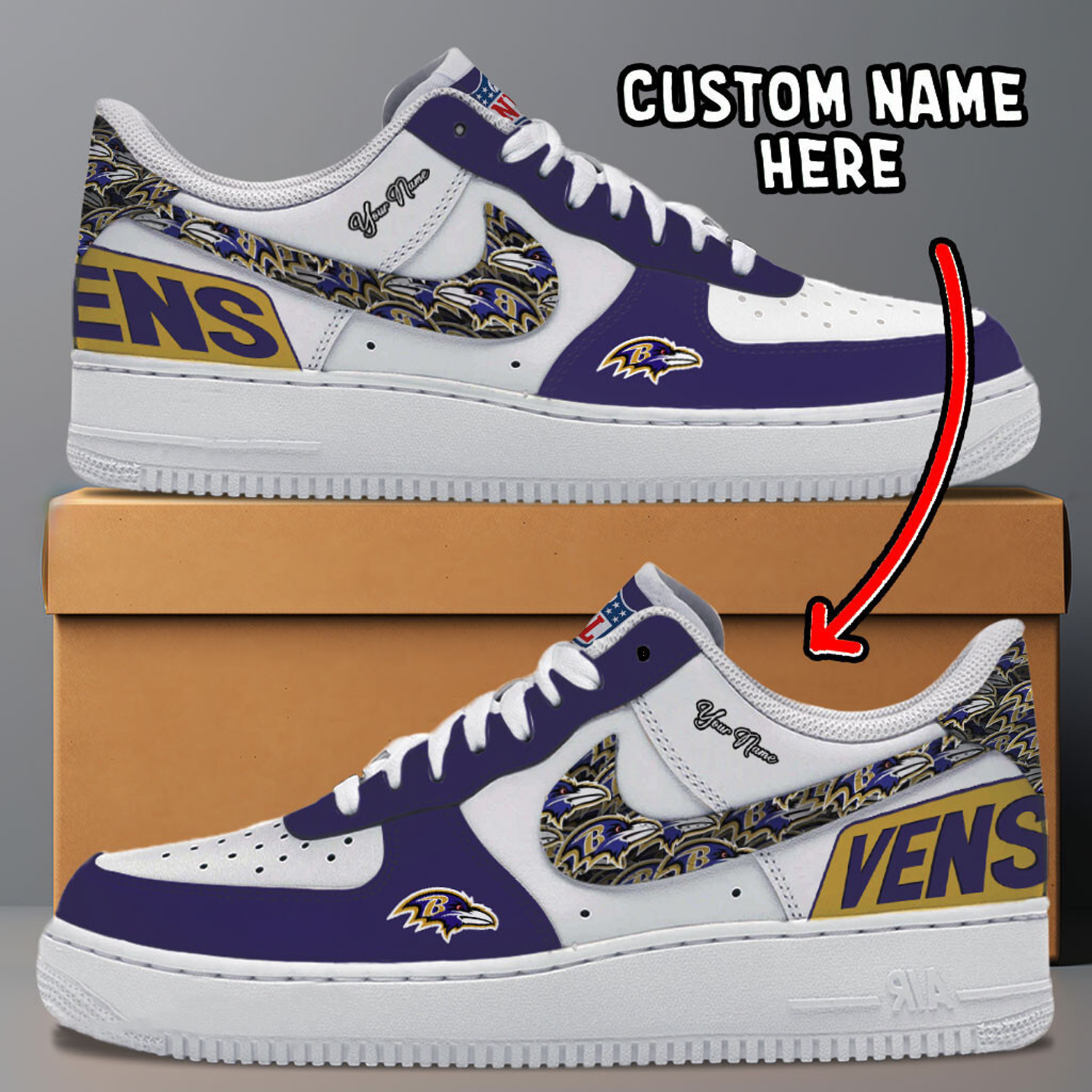 BAL x NFL Trending Air Force 1 Personalized DATND TANTD