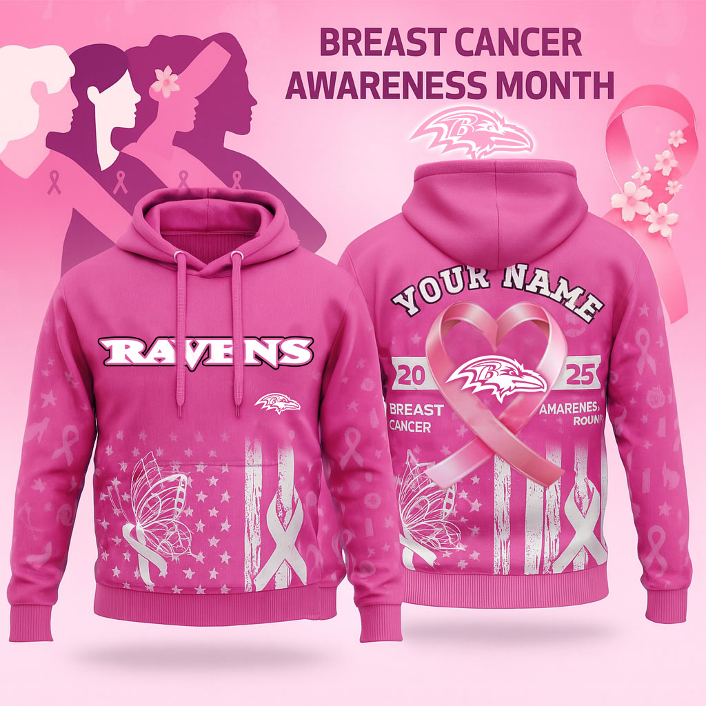 Baltimore Ravens | Premium NFL Breast Cancer Awareness Hoodie
