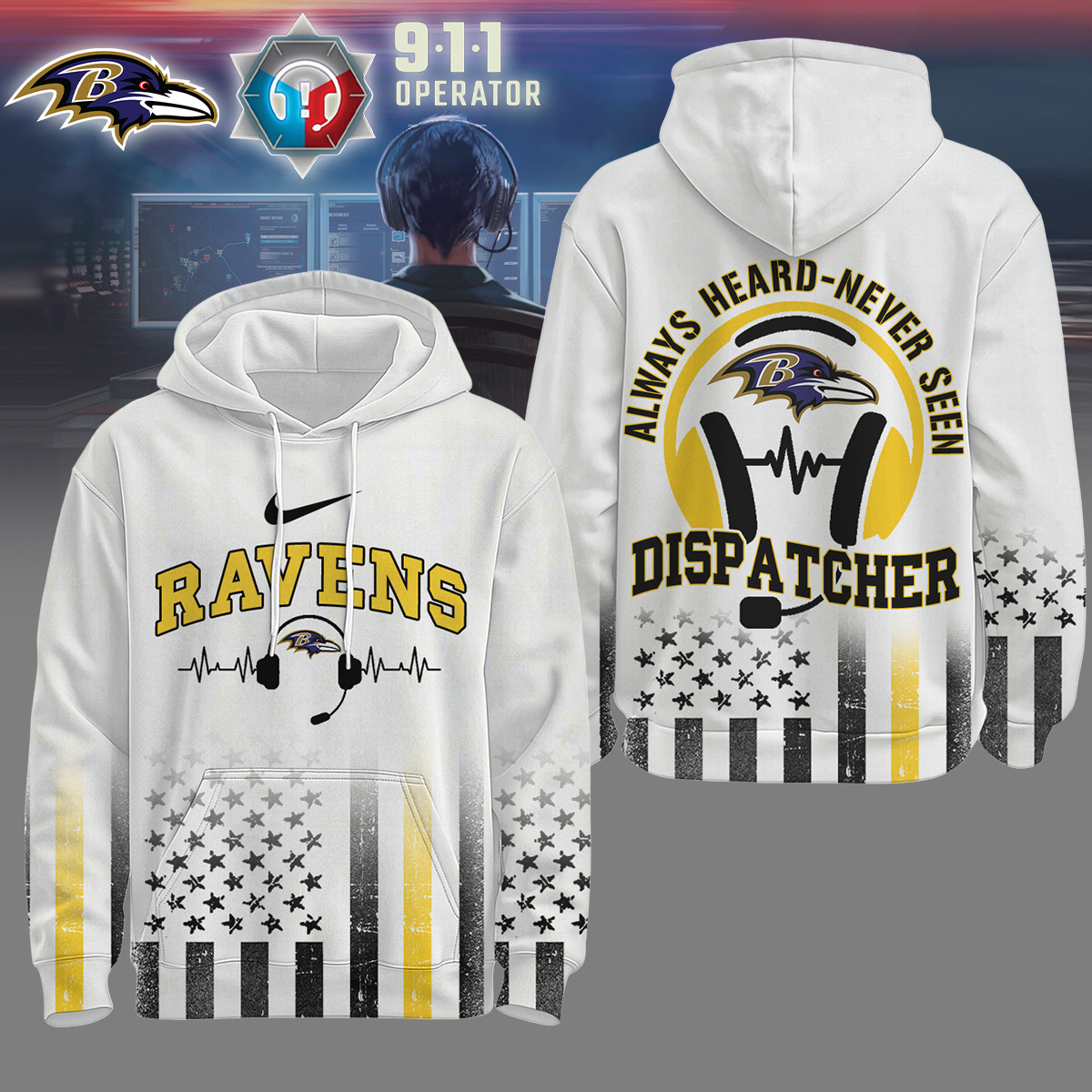 Baltimore Ravens | Premium NFL Dispatcher Fan Hoodie