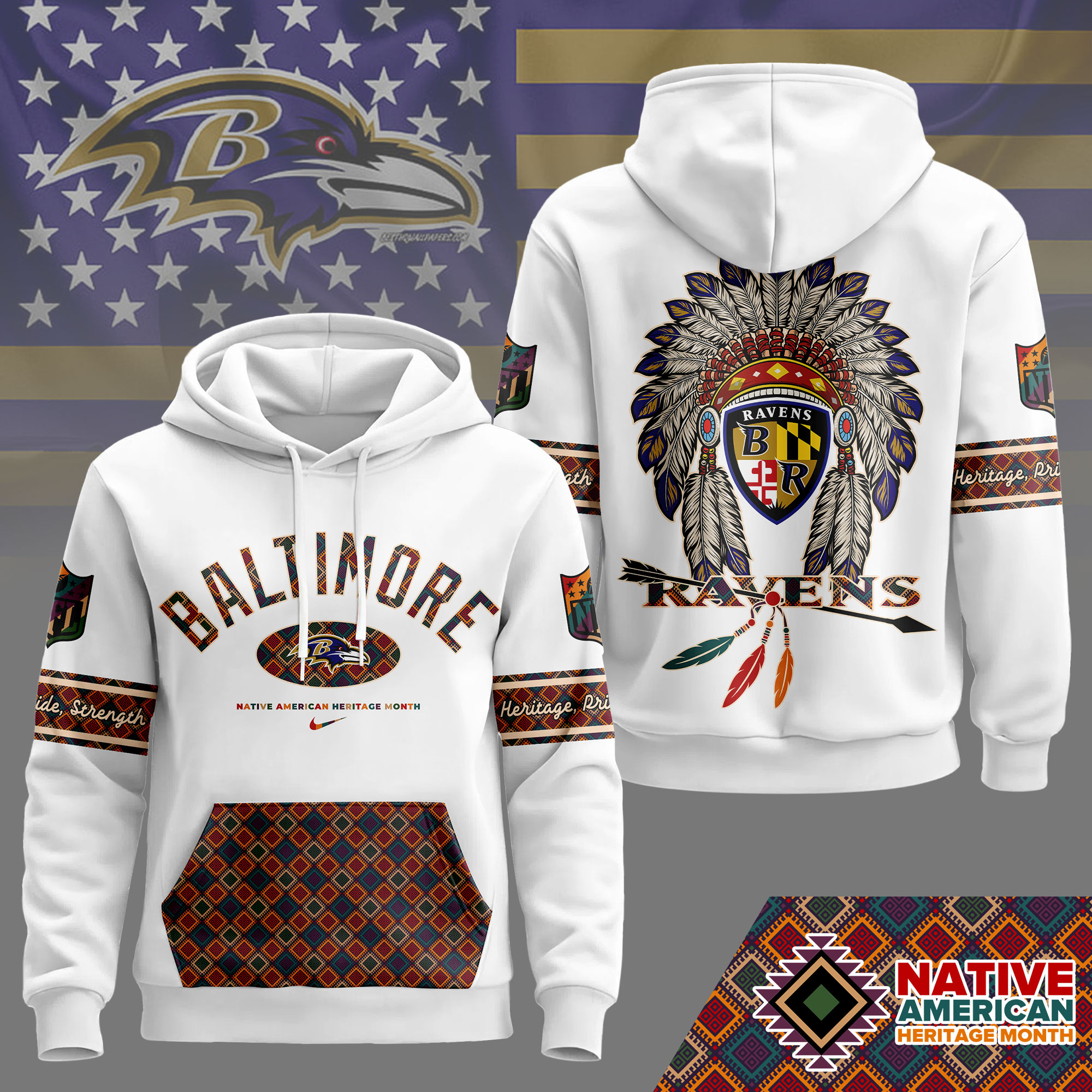 Baltimore Ravens | Premium NFL Heritage Month Special Hoodie