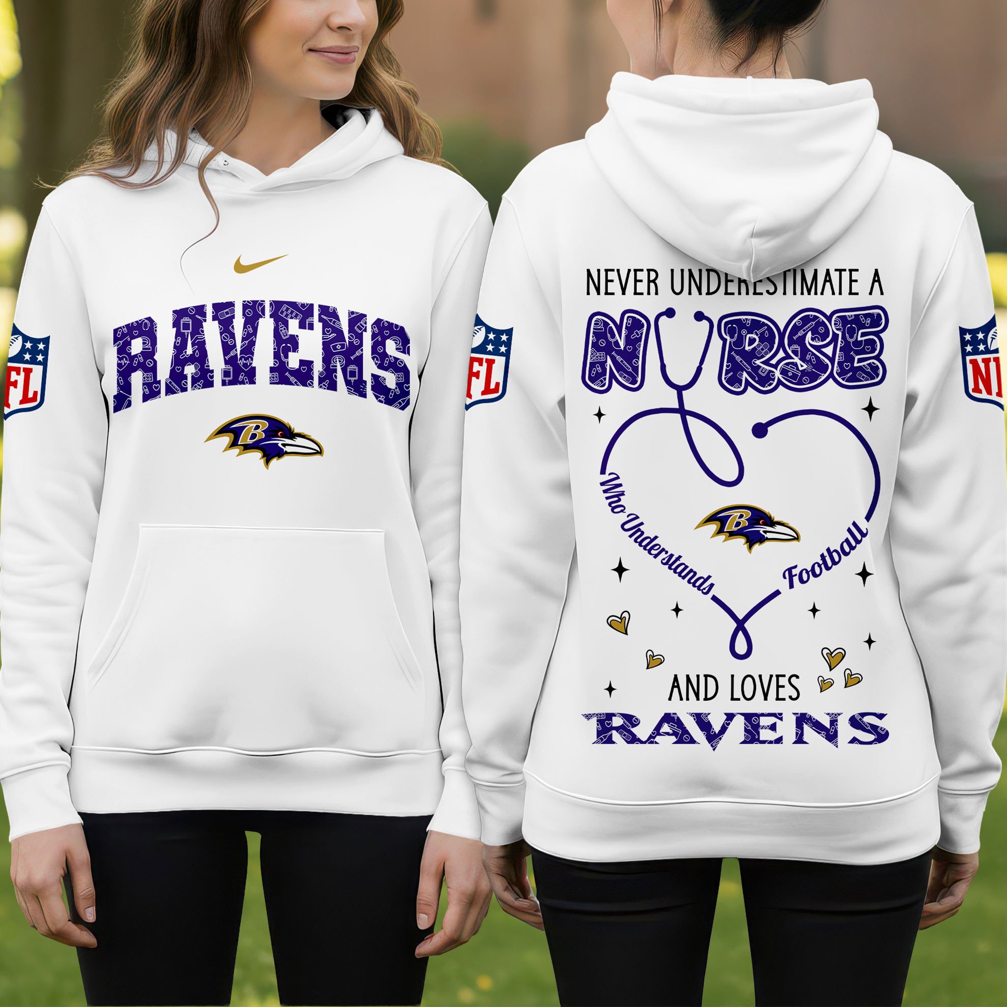 Baltimore Ravens | Premium NFL Nurse Pride Hoodie