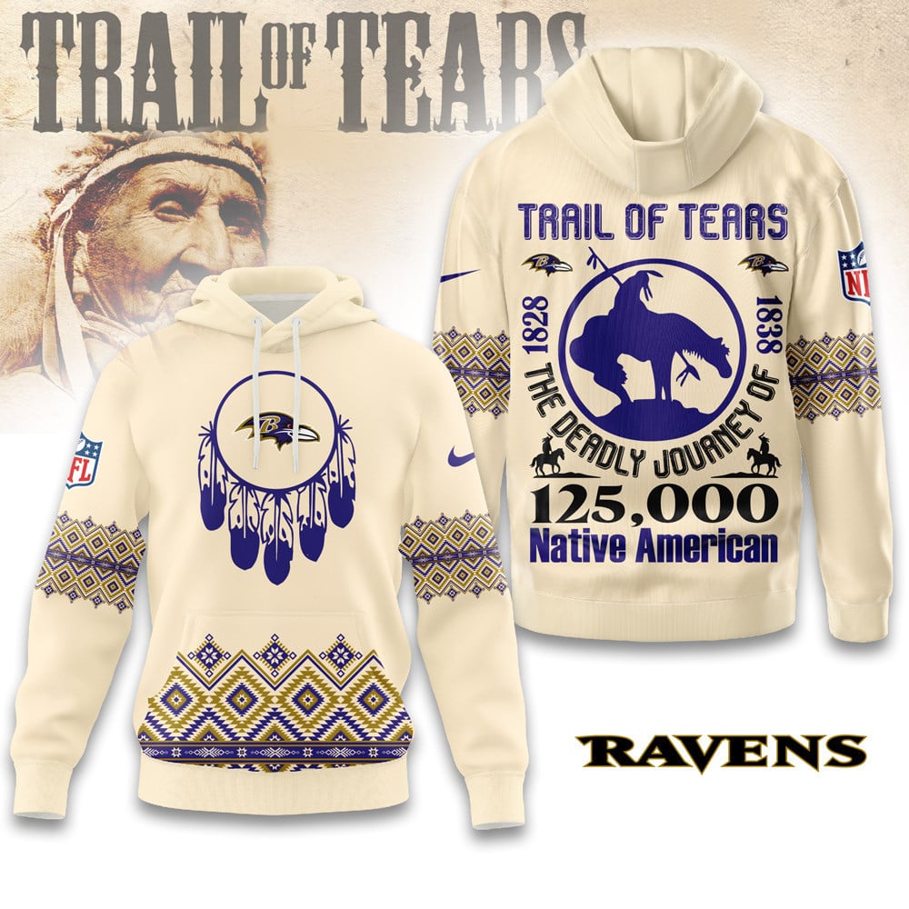 Baltimore Ravens | Premium NFL Trail of Tears 3D Hoodie