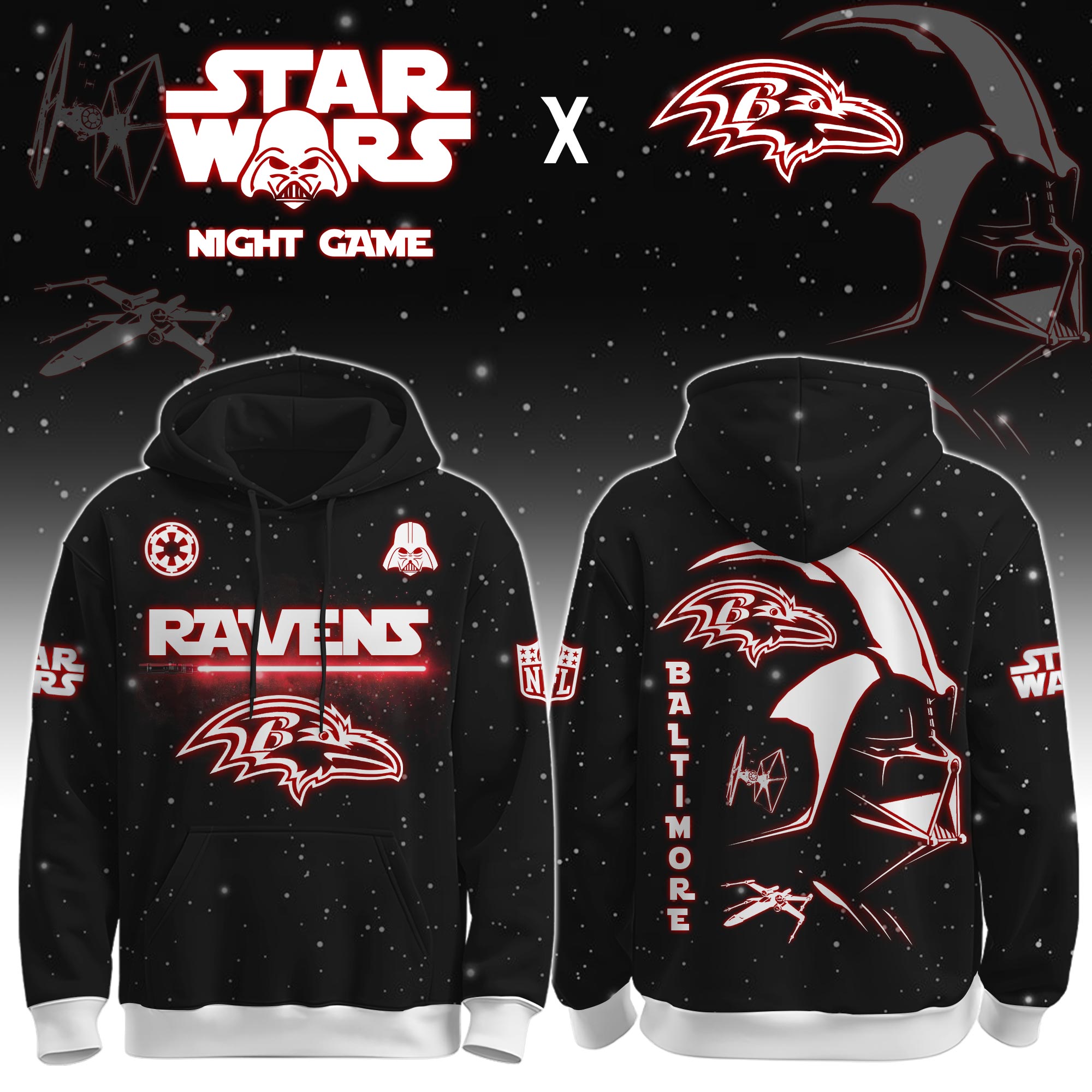 Baltimore Ravens | Premium NFL x Star War Night Game Limited Editions Hoodie
