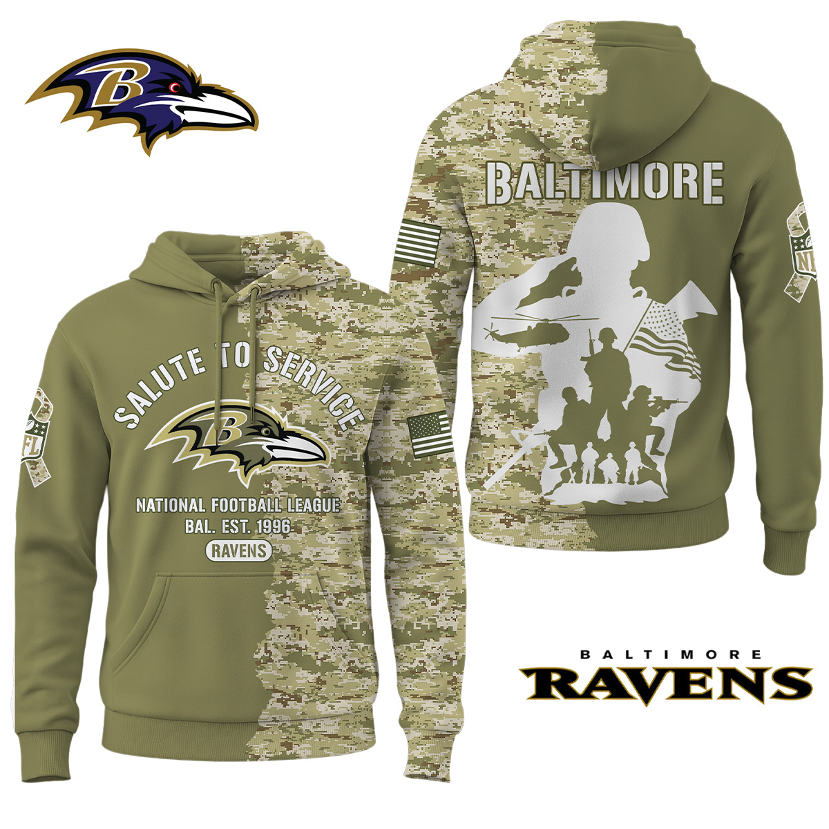 Baltimore Ravens | Premium Salute To Service Hoodie