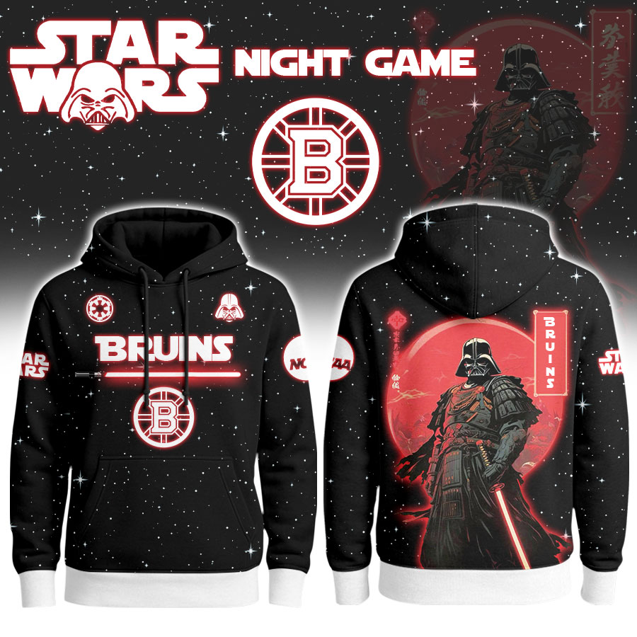 Boston Bruins | Premium NHL x Night Game Red Moon Star War Limited Editions Hoodie