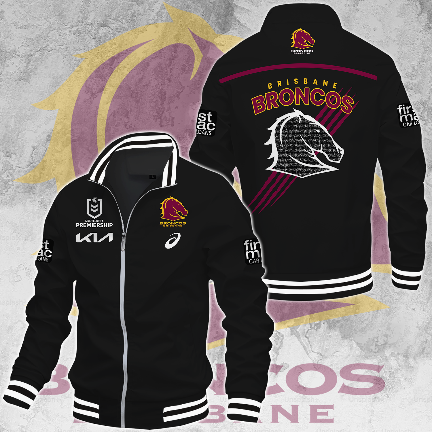 Brisbane Broncos NRL 2025 Go The Mighty Limited Edition Casual Jacket TM NTA V73