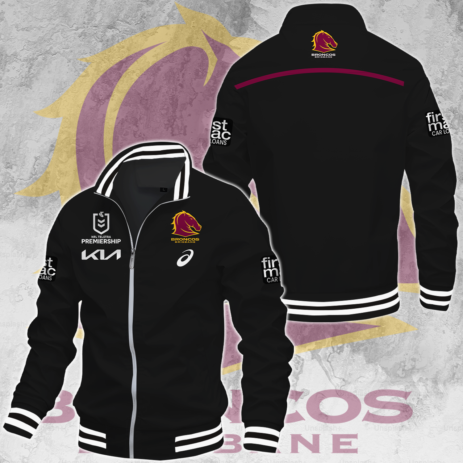 Brisbane Broncos NRL 2025 Go The Mighty Limited Edition Casual Jacket TM NTA V75