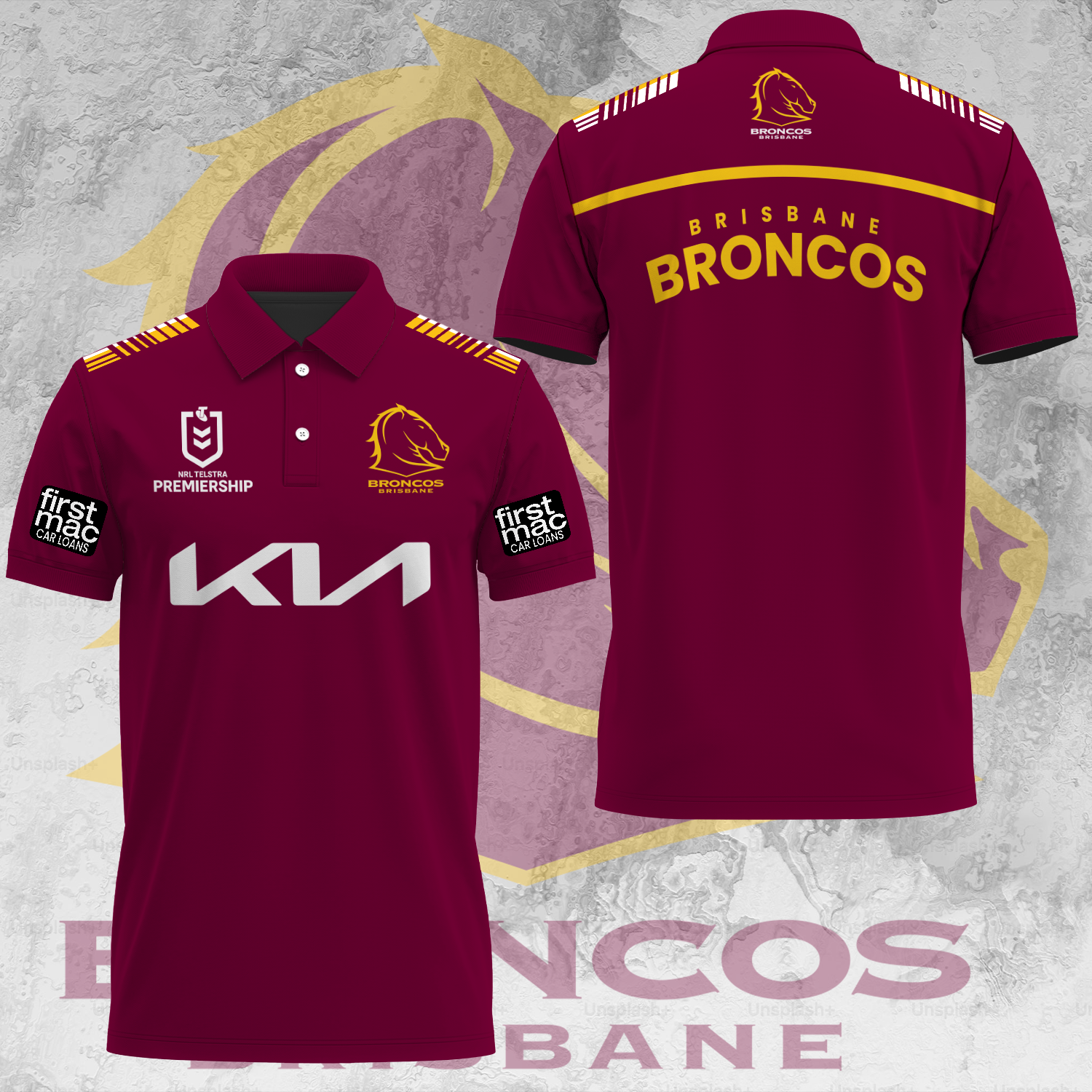 Brisbane Broncos NRL 2025 Go The Mighty Limited Edition Polo Shirt TM V14 NTA