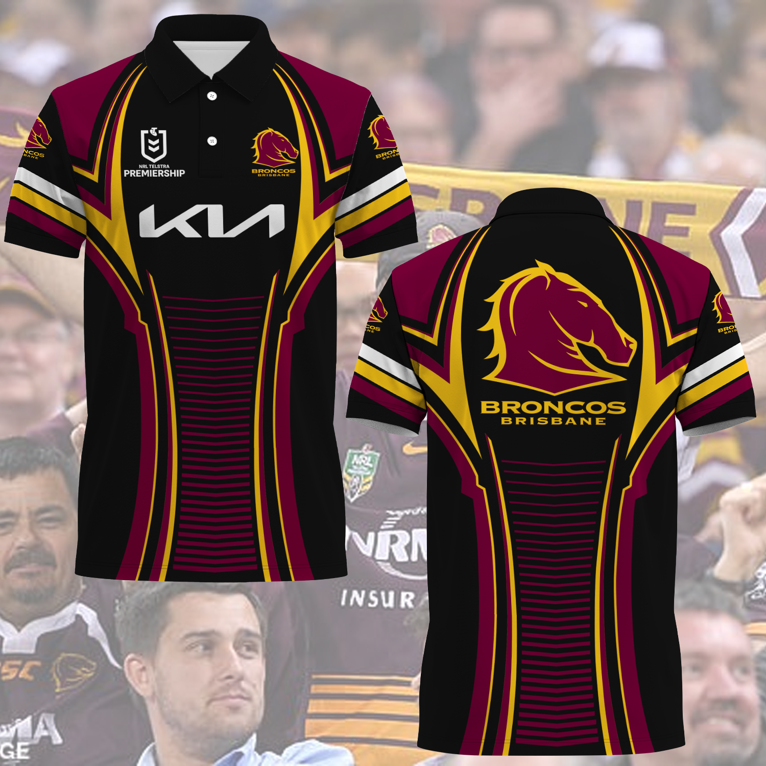 Brisbane Broncos NRL 2025 Polo Shirt TM NTA V1