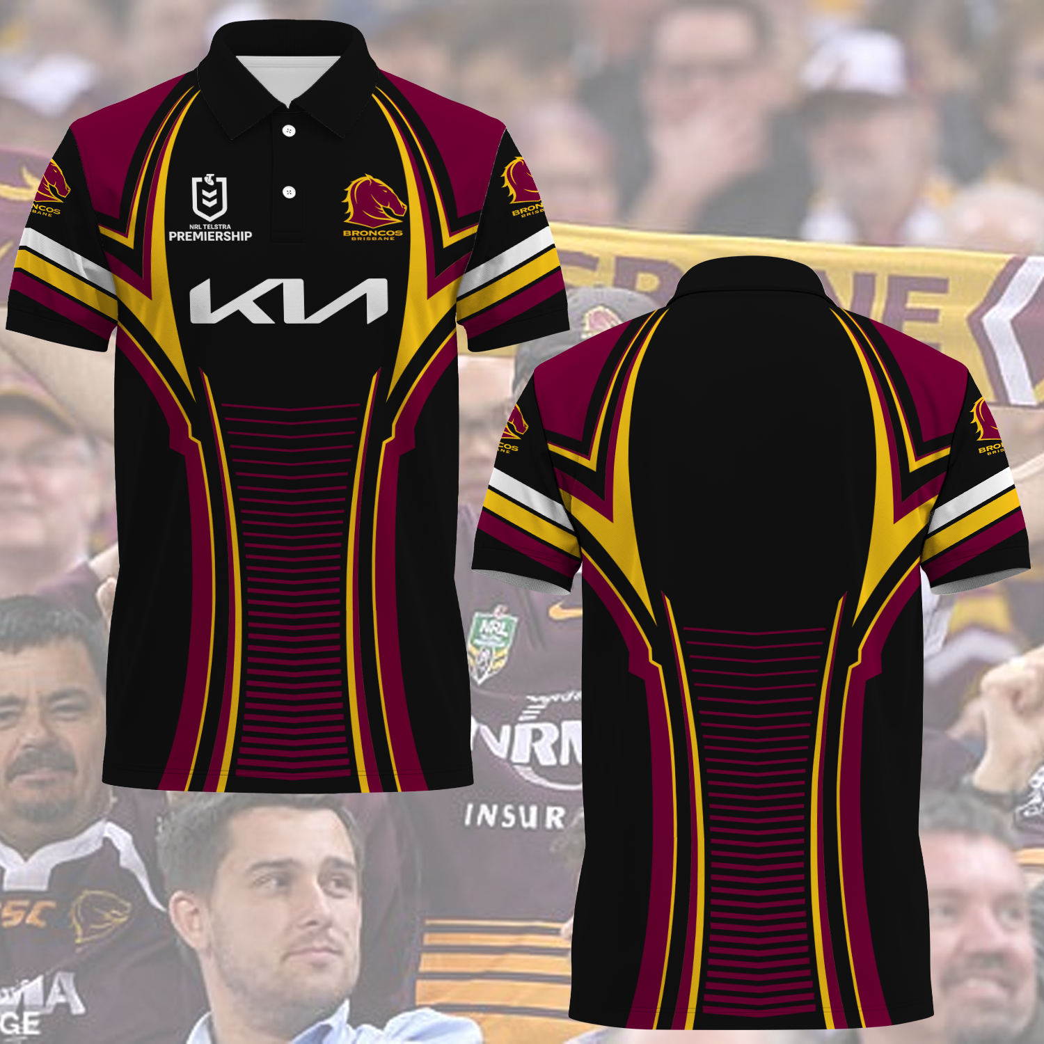 Brisbane Broncos NRL 2025 Polo Shirt TM NTA V2