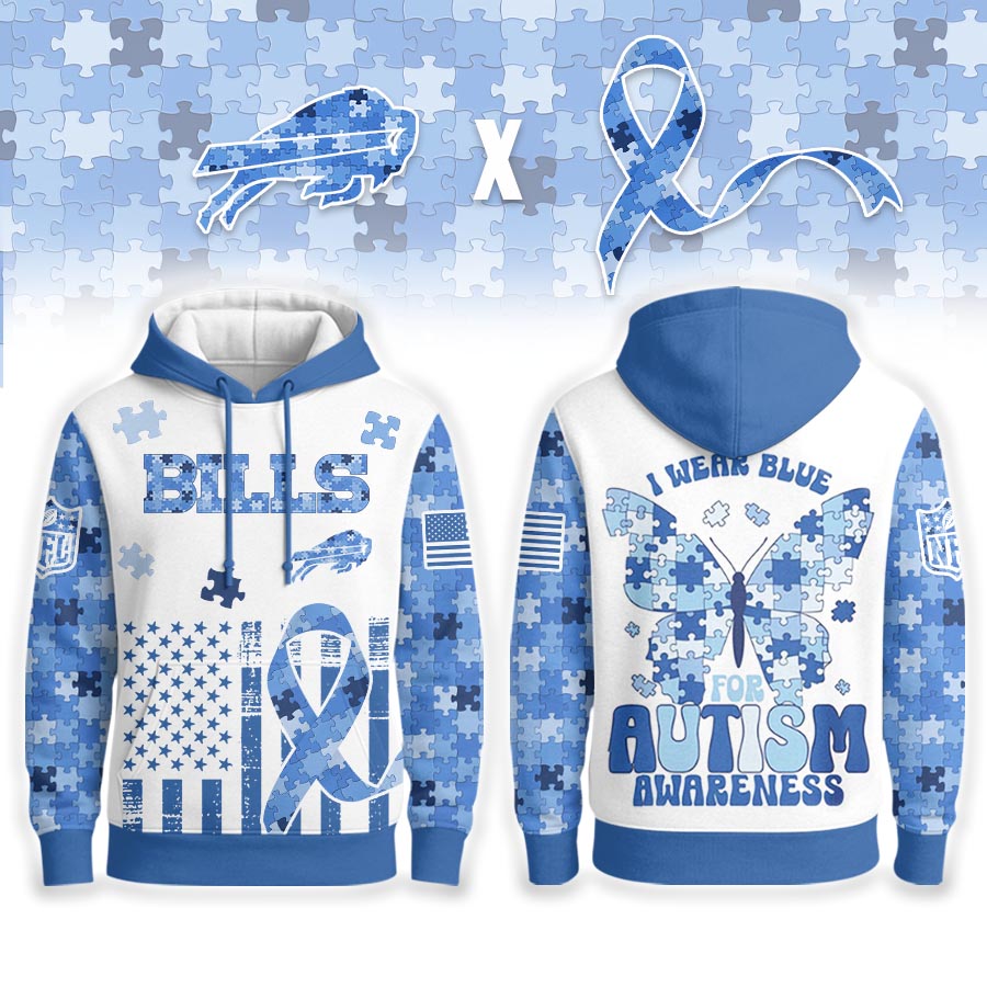 Buffalo Bills | Premium NFL Autism Awareness Blue Hoodie