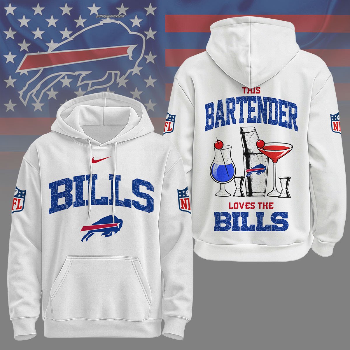 Buffalo Bills | Premium NFL Bartender Fan Hoodie