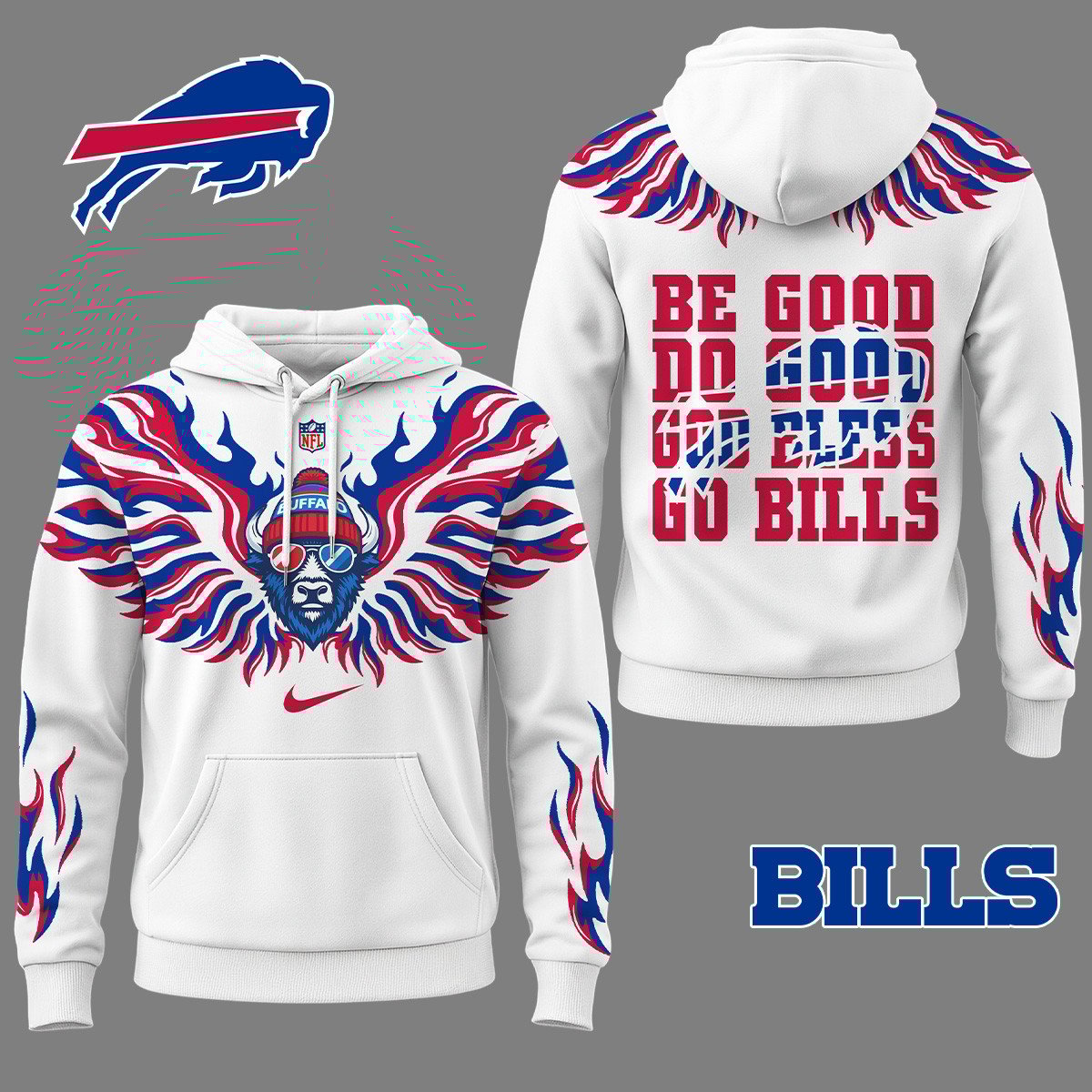 Buffalo Bills | Premium NFL Fire Wings 3D Hoodie