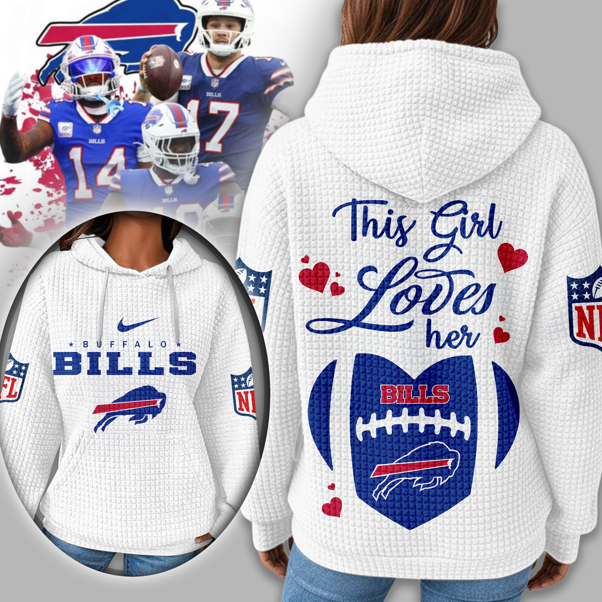 Buffalo Bills | Premium NFL Game Day Waffle Hoodie