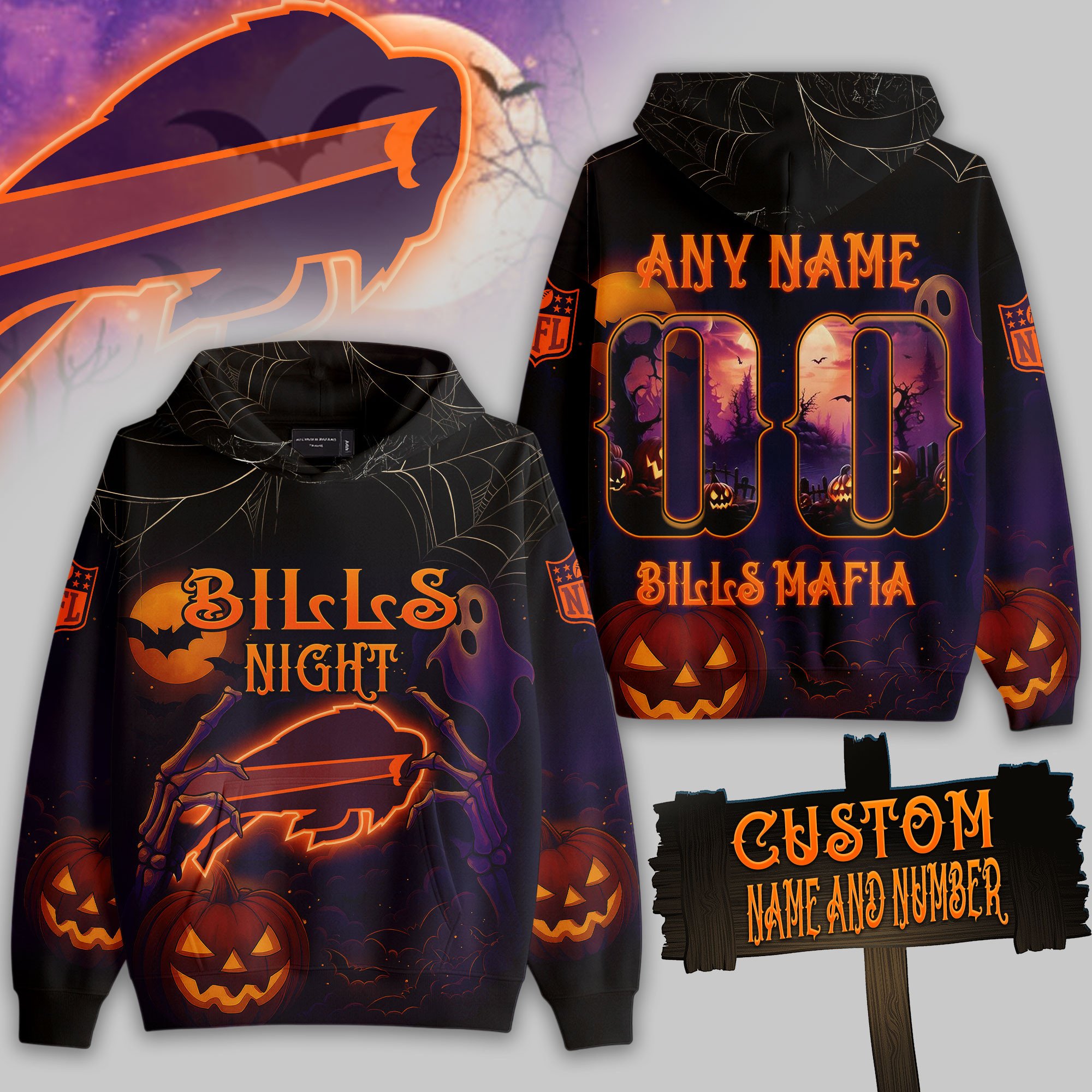 Buffalo Bills | Premium NFL Halloween Night Hoodie