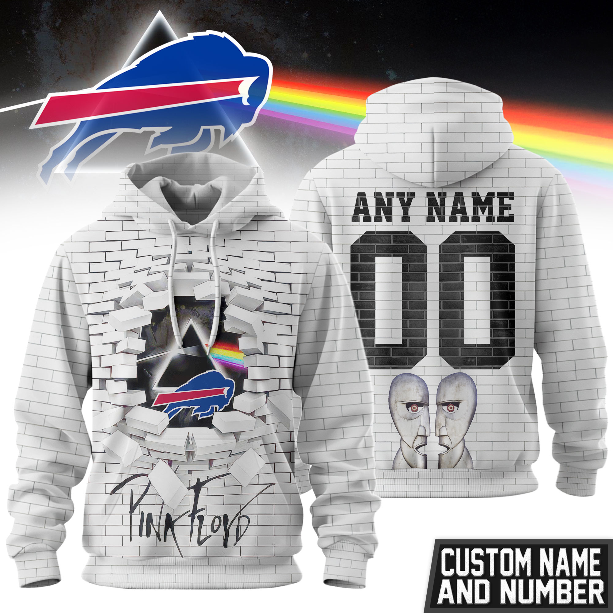 Buffalo Bills | Premium NFL Pink Floyd 3D Hoodie
