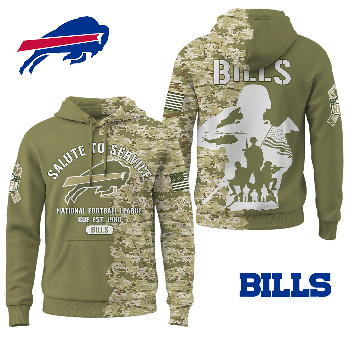 Buffalo Bills | Premium Salute To Service Hoodie