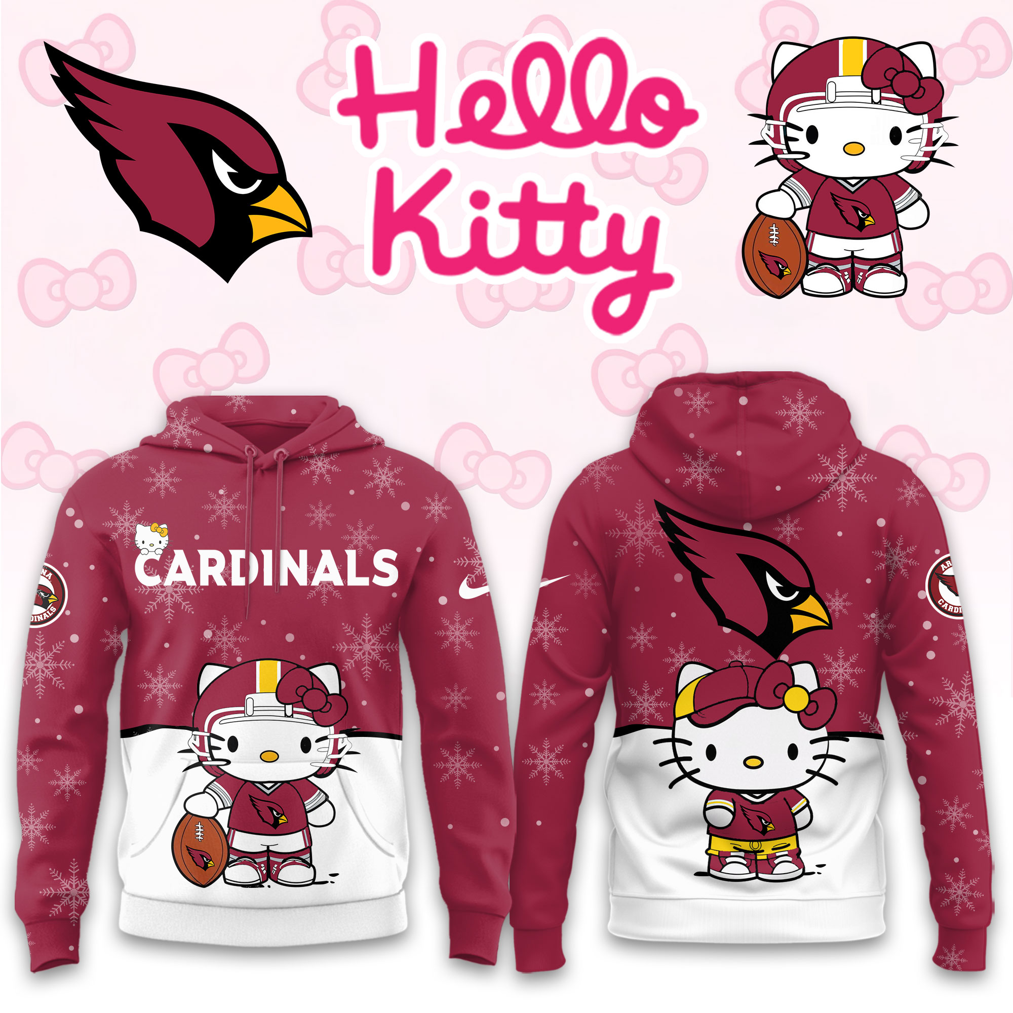 Buildercar - Arizona Cardinals Hello Kitty x NFL Hoodie