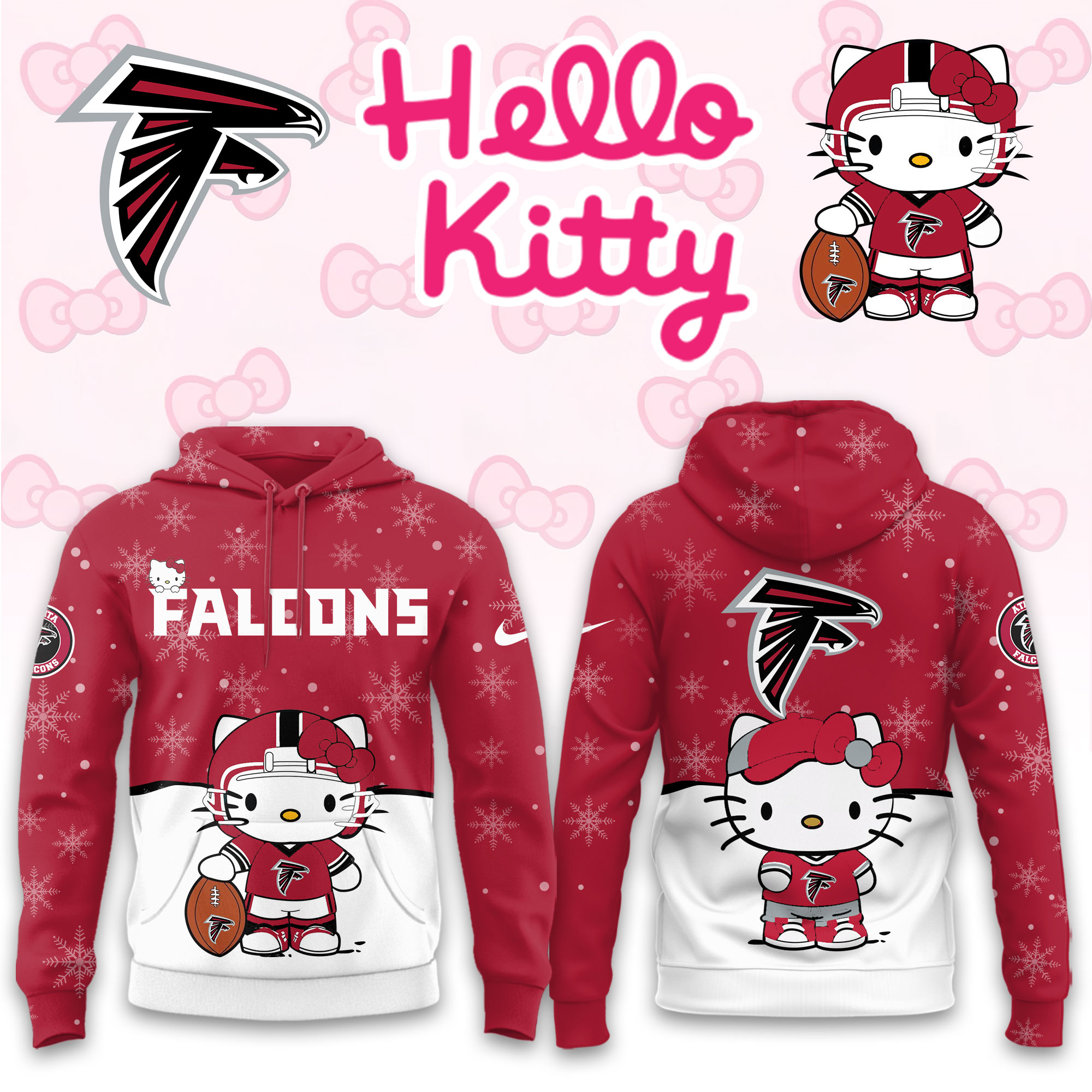 Buildercar - Atlanta Falcons Hello Kitty x NFL Hoodie