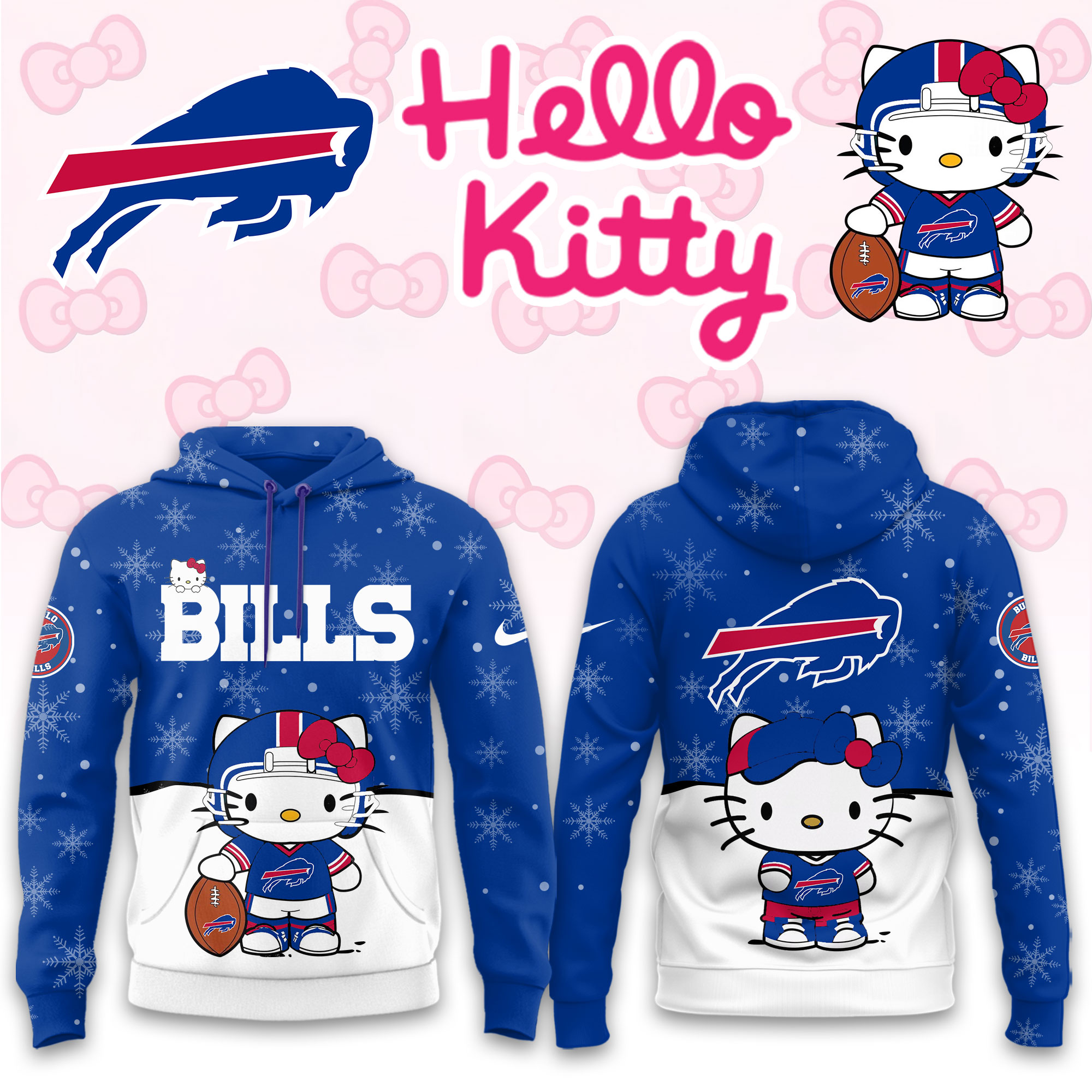 Buildercar - Buffalo Bills Hello Kitty x NFL Hoodie