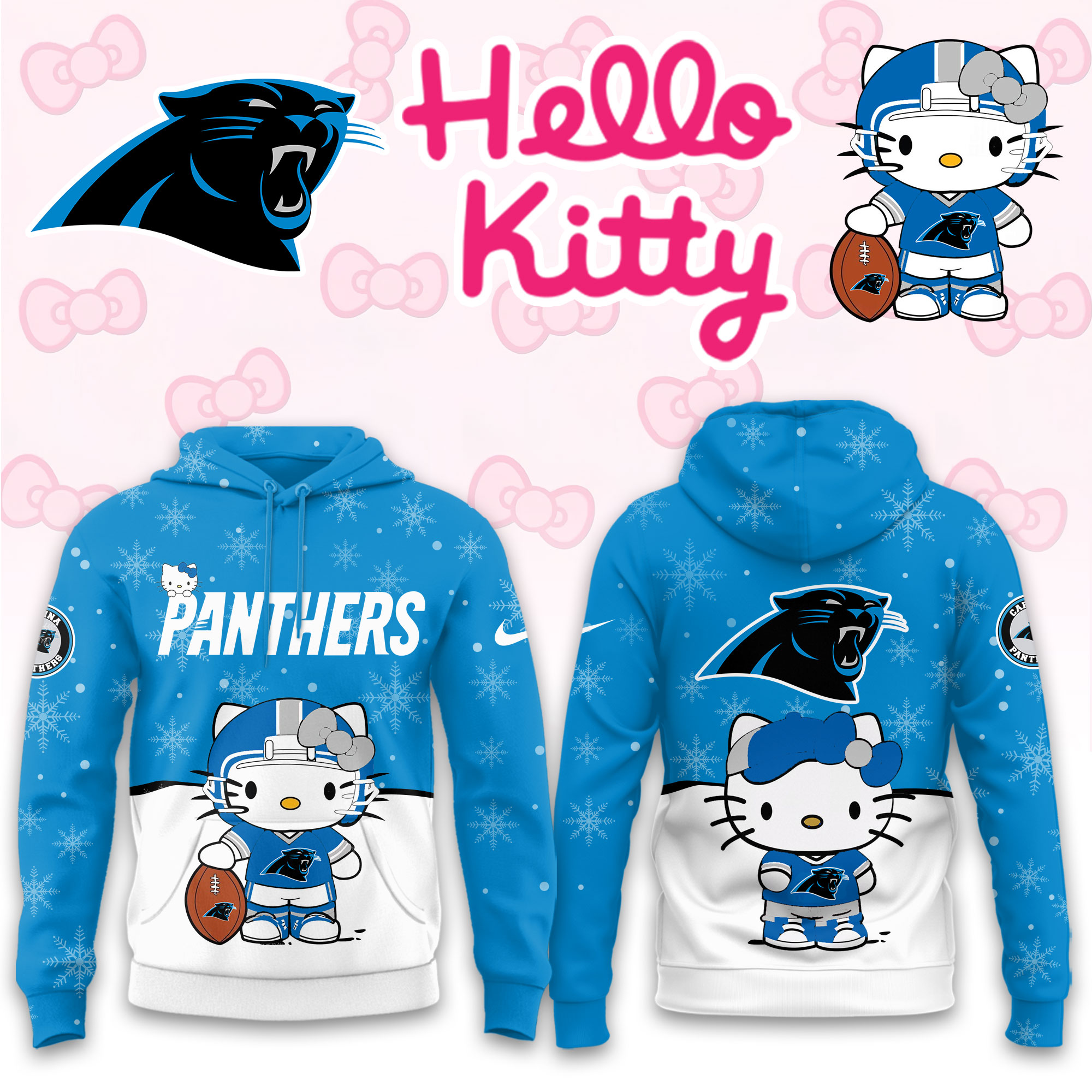 Buildercar - Carolina Panthers Hello Kitty x NFL Hoodie