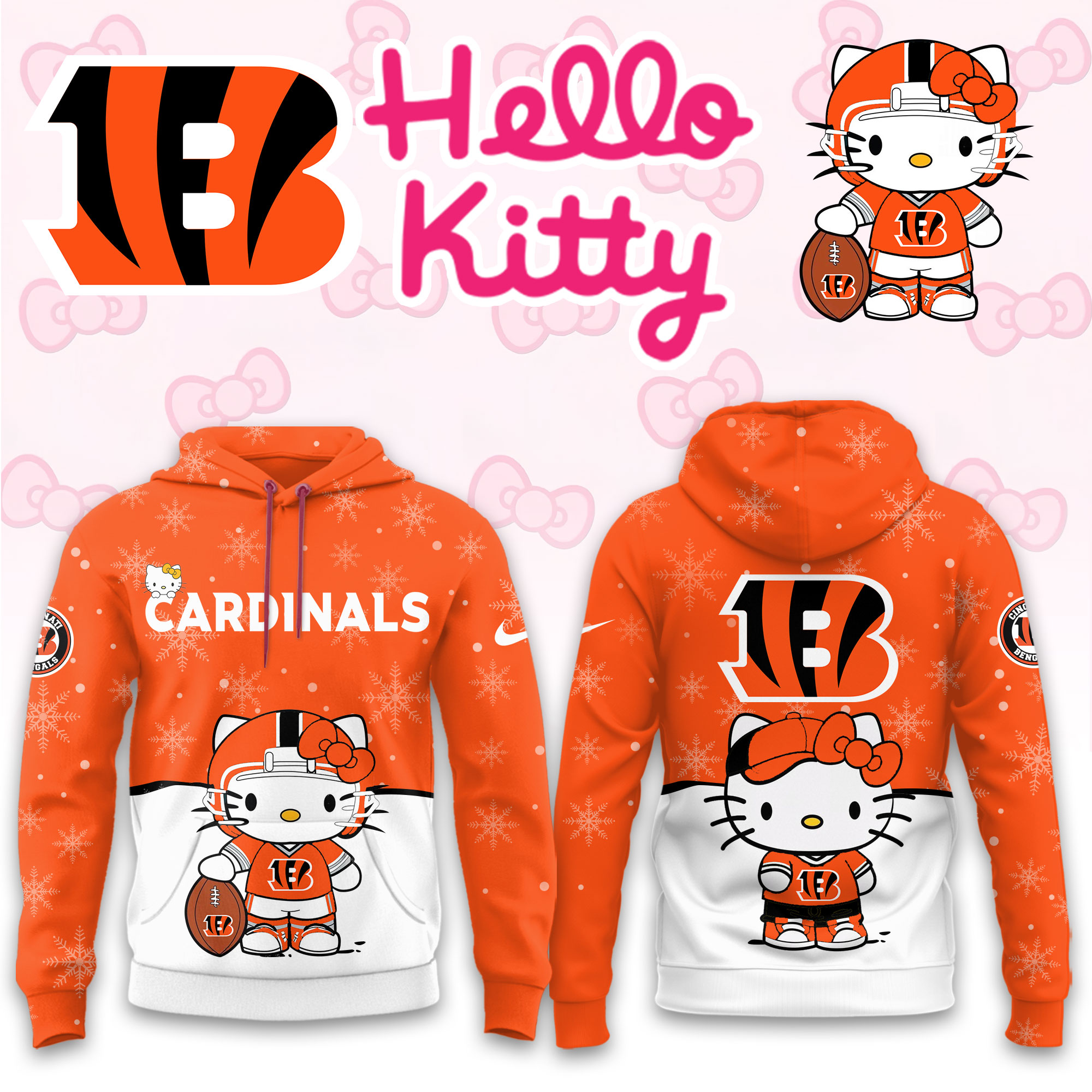Buildercar - Cincinnati Bengals Hello Kitty x NFL Hoodie