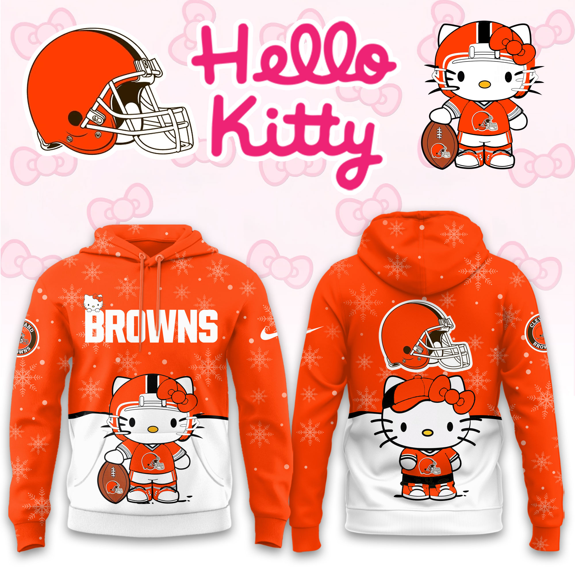 Buildercar - Cleveland Browns Hello Kitty x NFL Hoodie