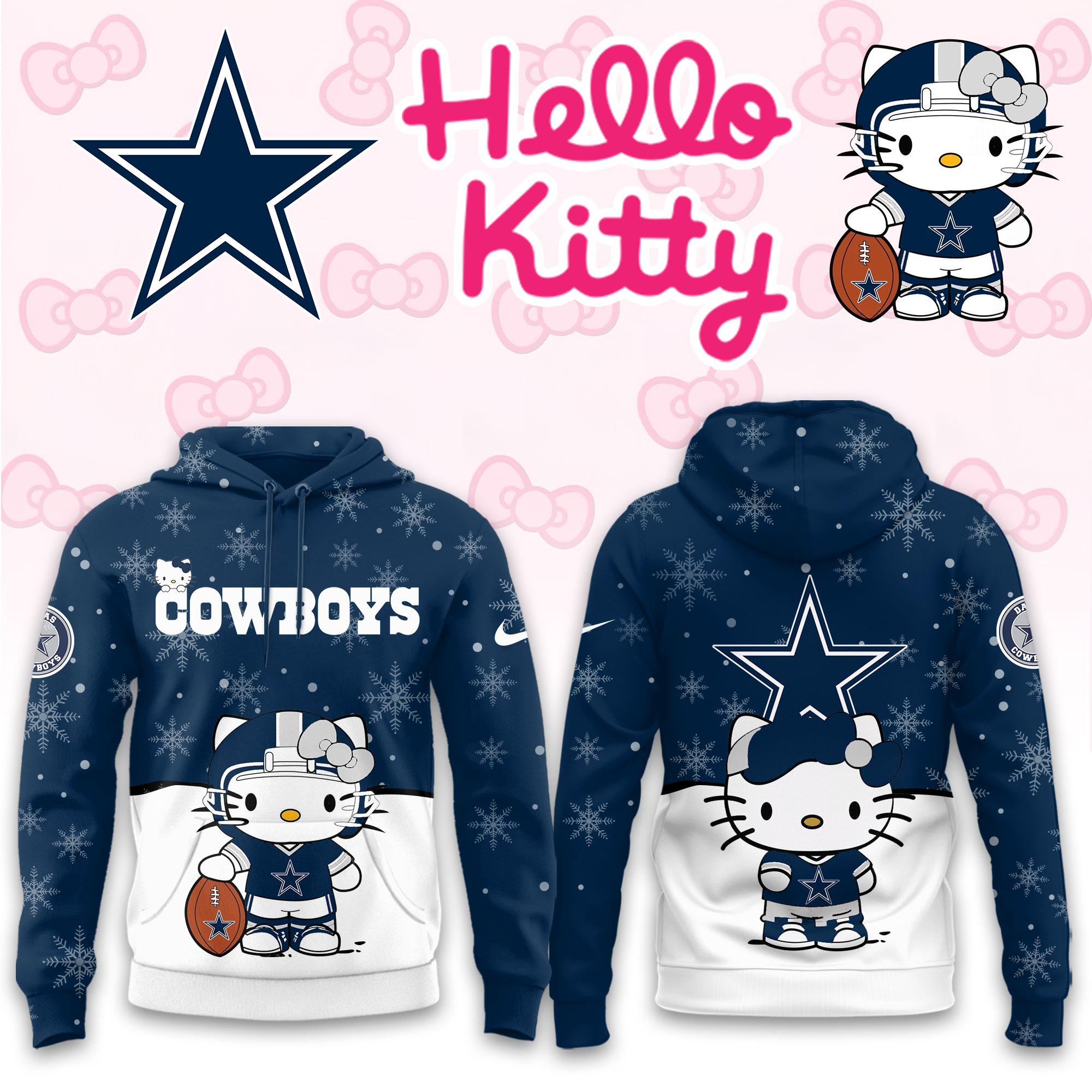 Buildercar - Dallas Cowboys Hello Kitty x NFL Hoodie