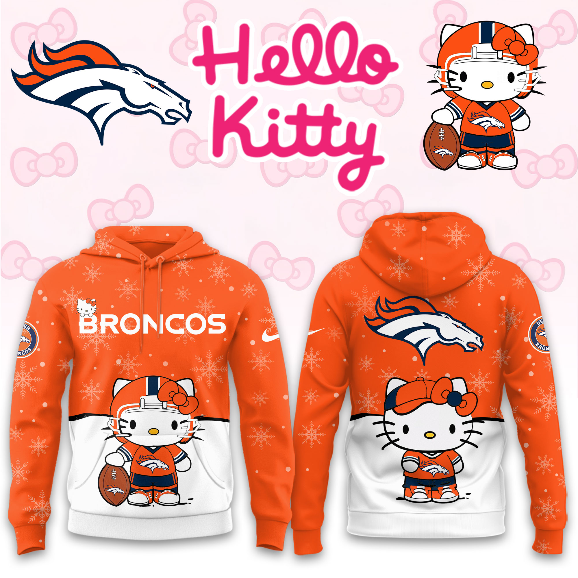 Buildercar - Denver Broncos Hello Kitty x NFL Hoodie