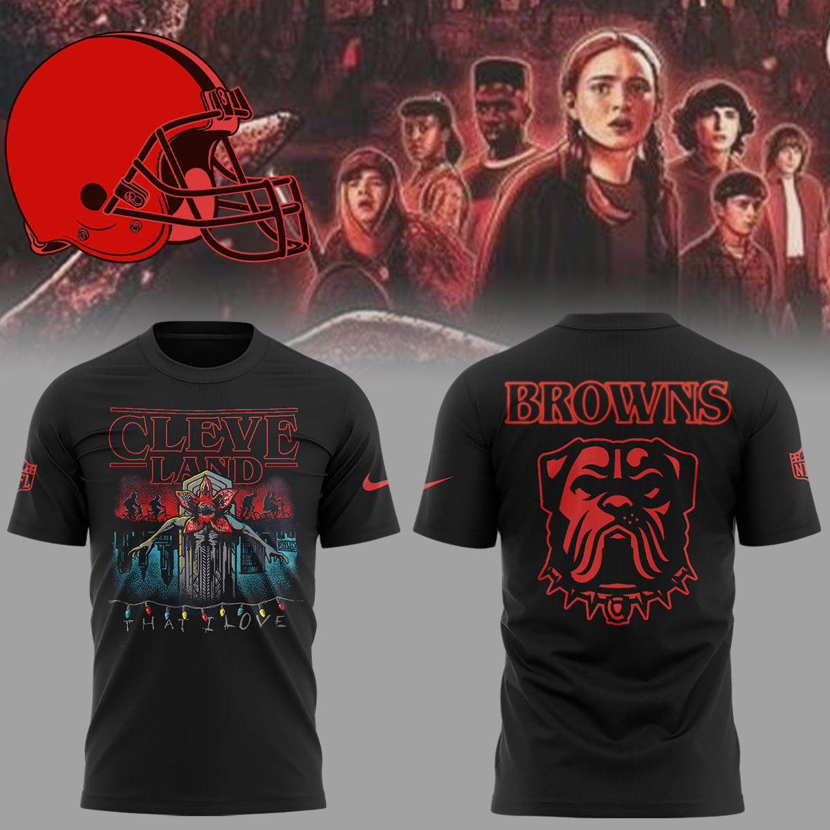 Buildercar - Edition C.Browns NFL x Stranger Things Shirt hm1361