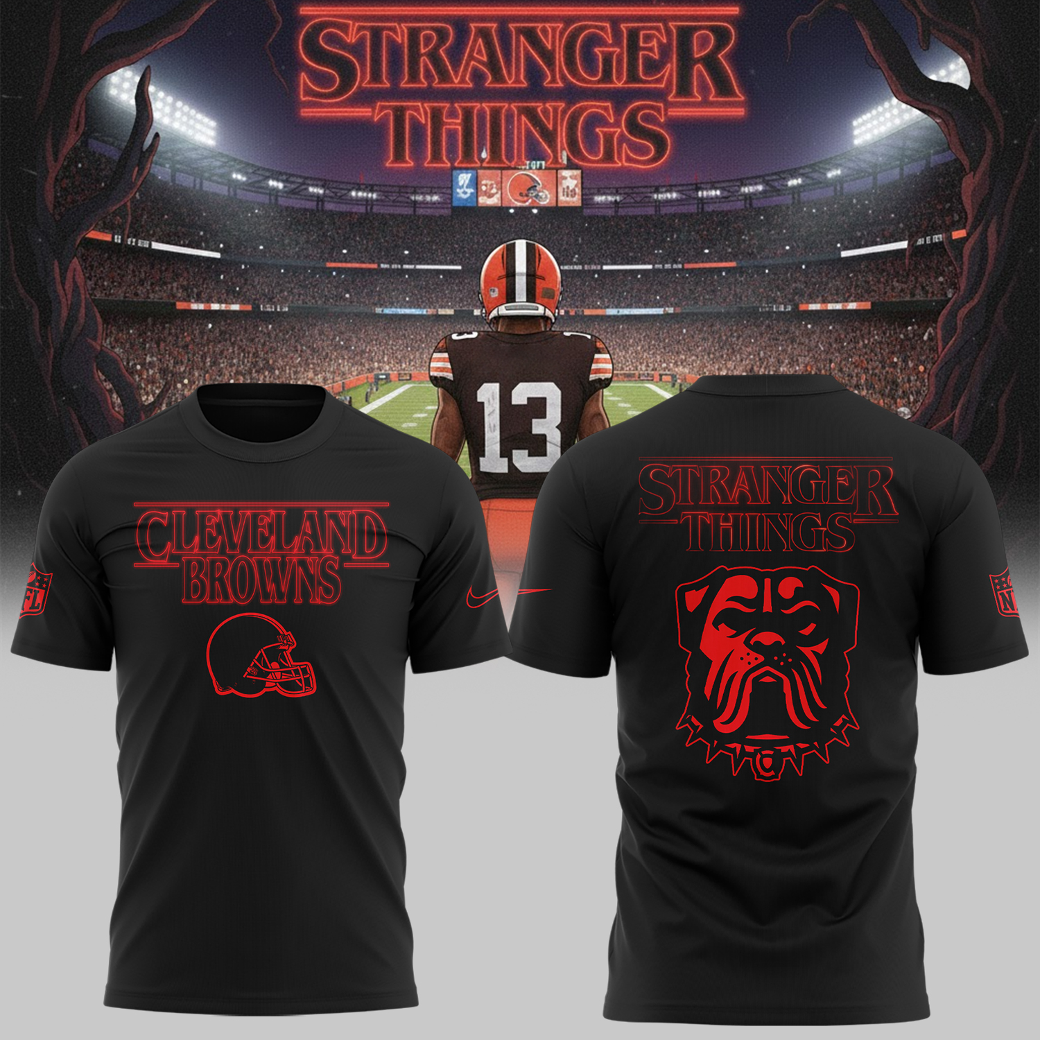 Buildercar - Edition C.Browns NFL x Stranger Things Shirt hm1363