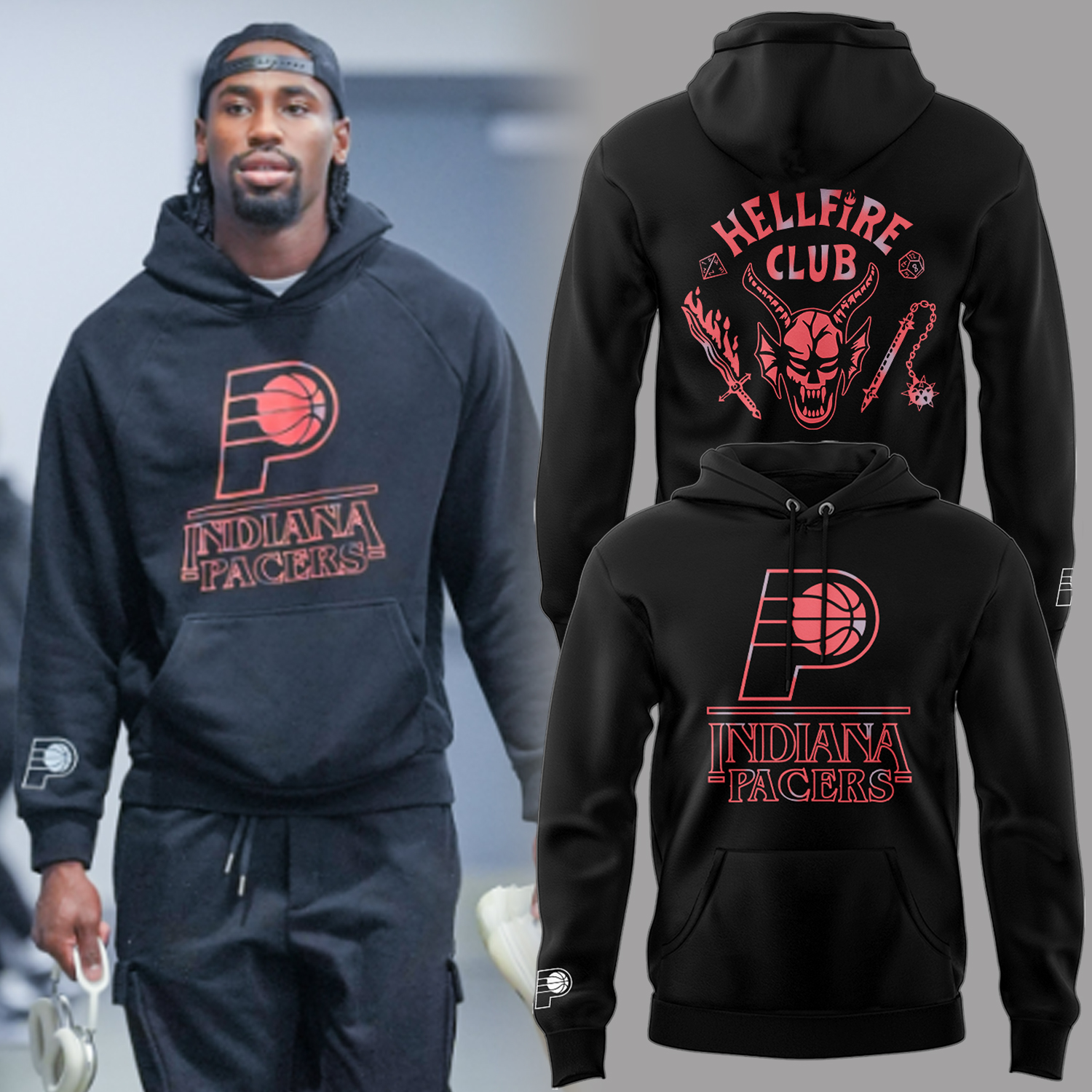 Buildercar - Edition I.Pacers NFL x Stranger Things Hoodie hm1378
