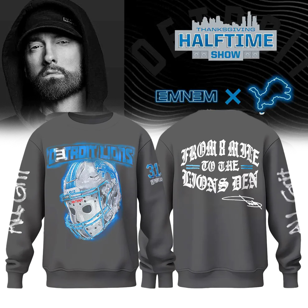 Buildercar - Eminem x Detroit Lions limited Edition Sweatshirt - hm1226