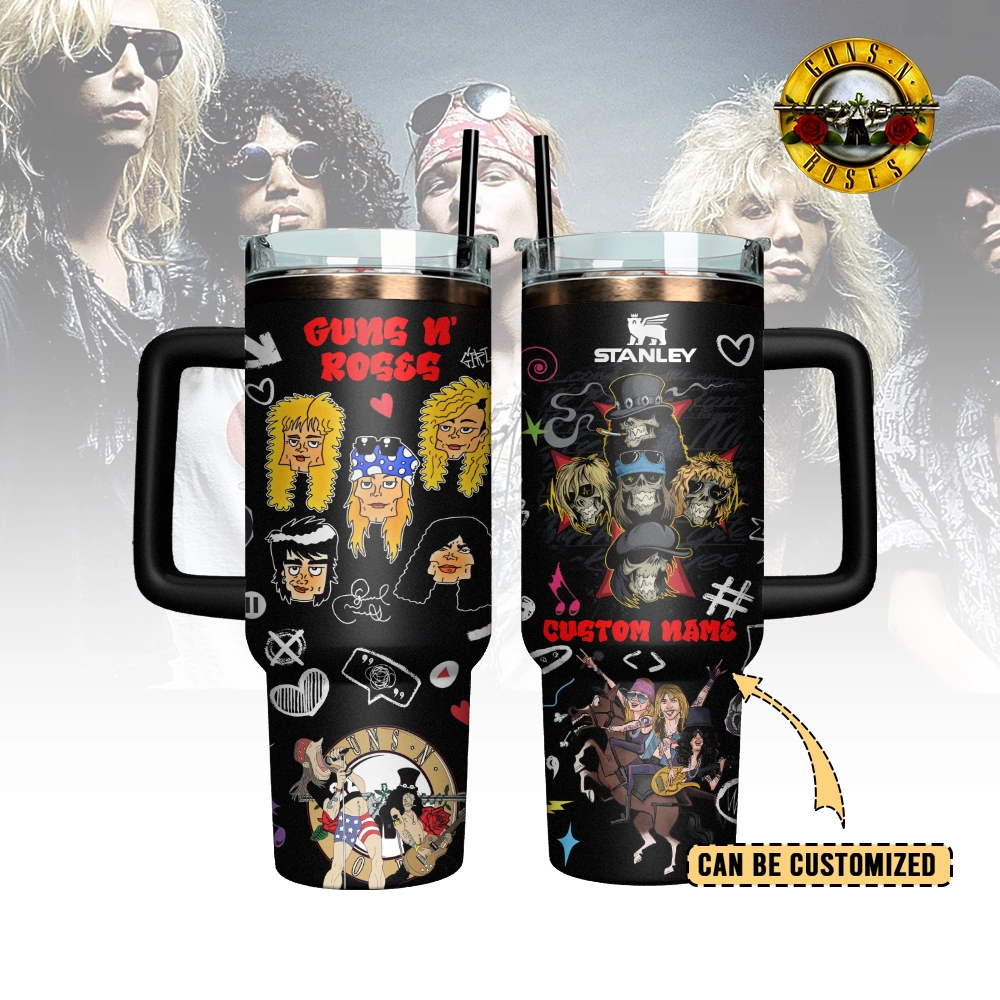 Buildercar - Guns N’ Roses Custom Stanley Cup 40 oz 30 oz Tumbler With Handle