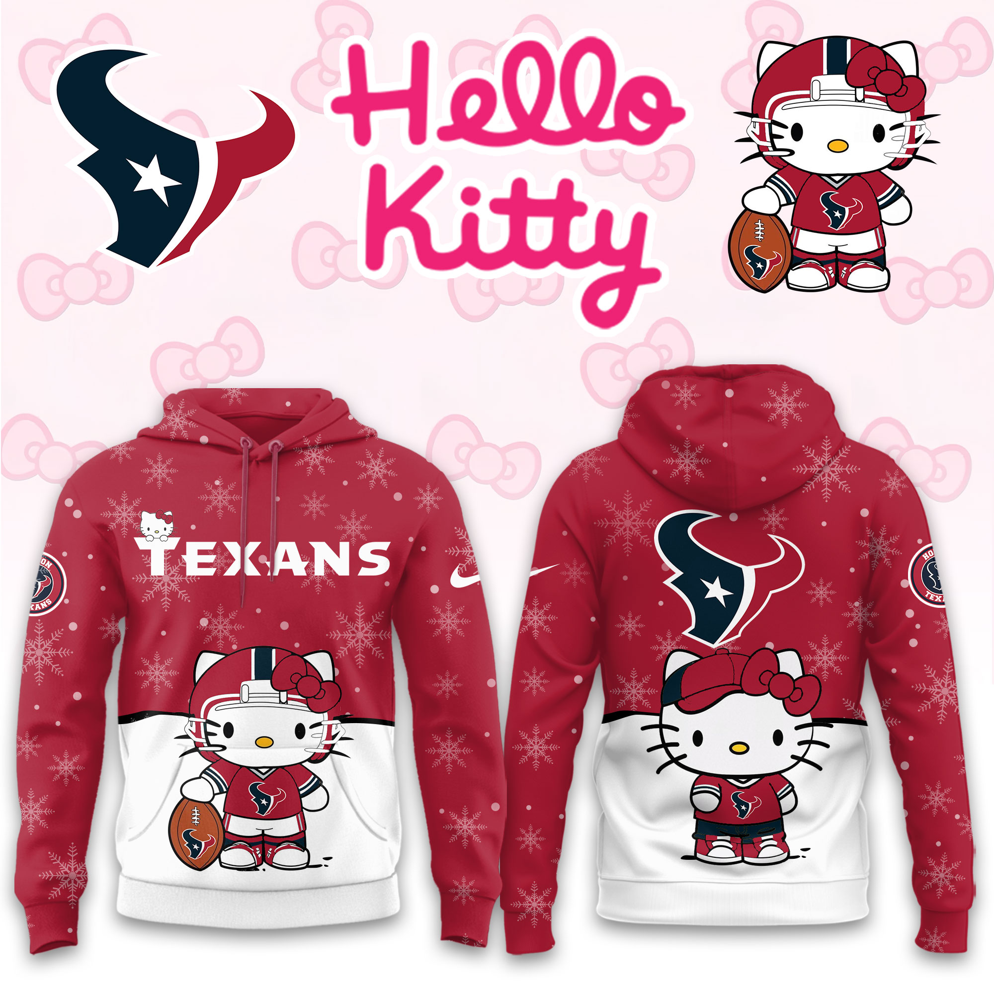 Buildercar - Houston Texans Hello Kitty x NFL Hoodie