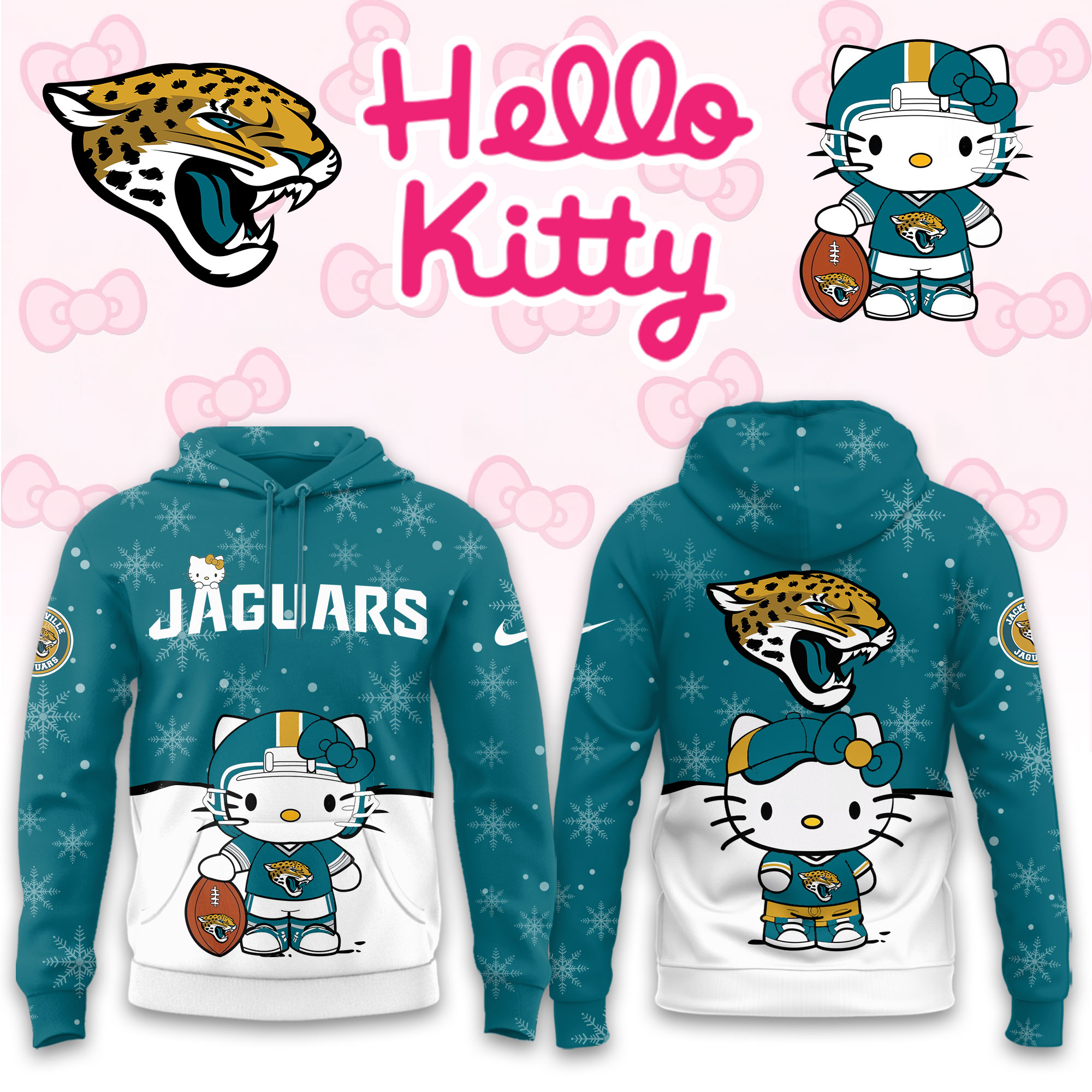 Buildercar - Jacksonville Jaguars Hello Kitty x NFL Hoodie
