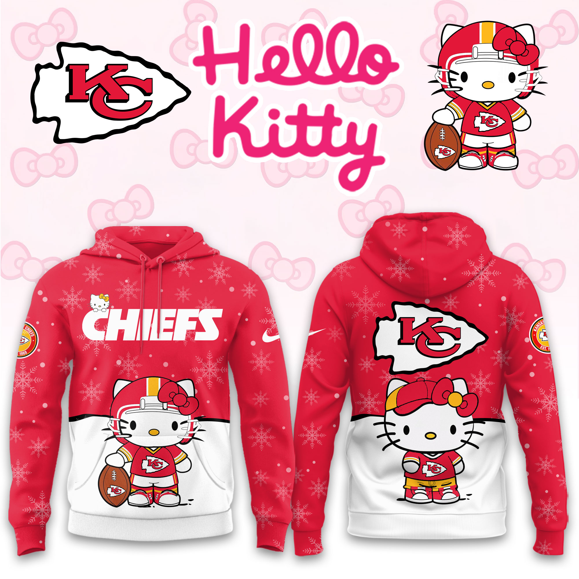 Buildercar - Kansas City Chiefs Hello Kitty x NFL Hoodie