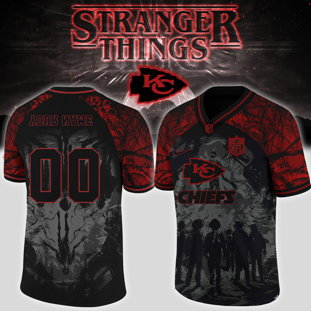 Buildercar - Kansas City Chiefs NFL x Stranger Things Jersey (Custom Name & Number)