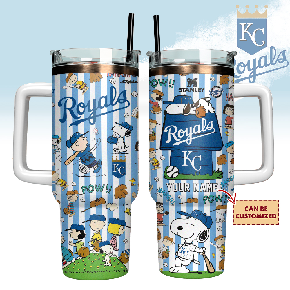 Buildercar - Kansas City Royals x Peanuts Custom Stanley Cup 40 oz 30 oz Tumbler With Handle