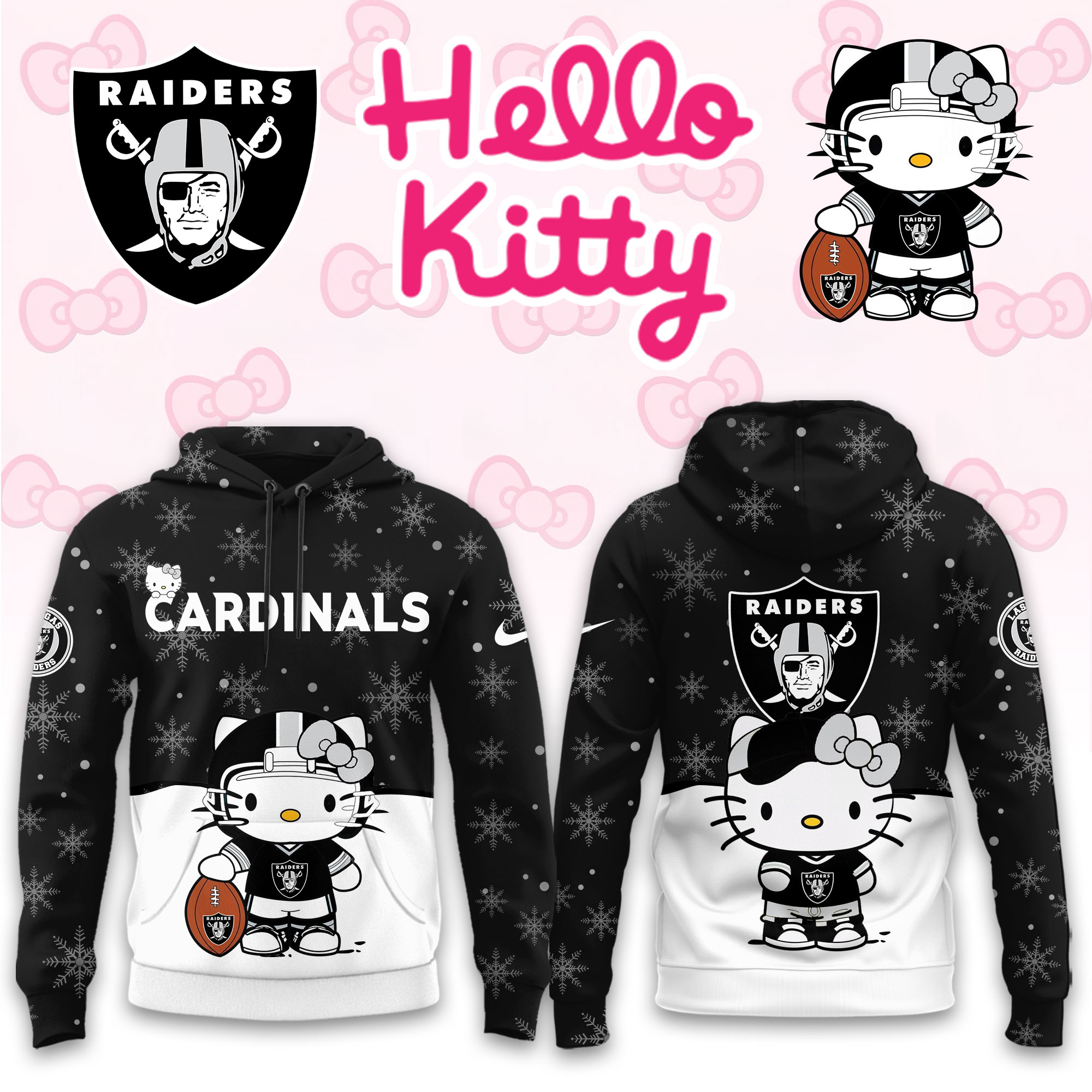 Buildercar - Las Vegas Raiders Hello Kitty x NFL Hoodie