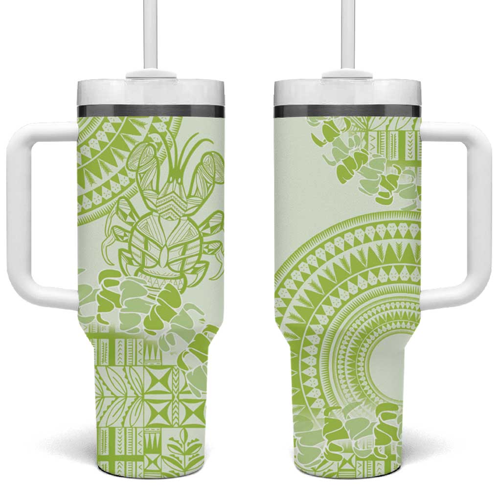 Buildercar - Lime Green Niue Language Week The Rock Coconut Crab Siapo Custom Stanley Quencher 40oz Stainless Steel Tumbler With Handle
